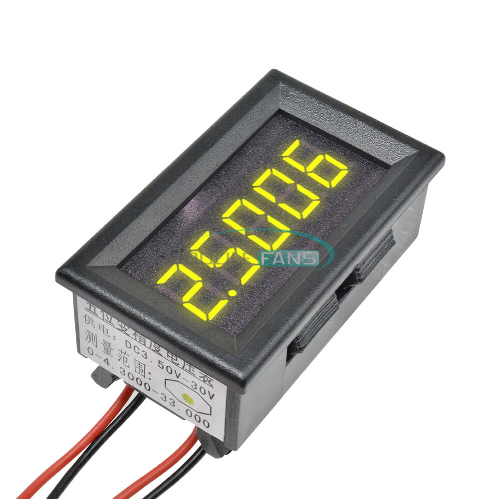 Yellow DC 0-4.3000-33.000V 5 Digit Precision Digital Volt meter Voltage Panel