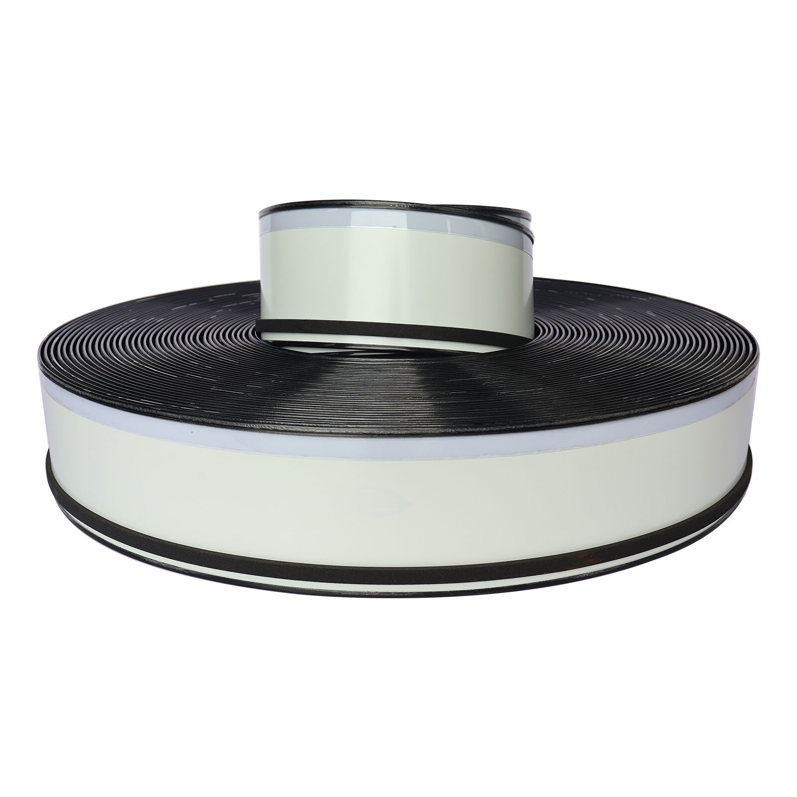 110mm (4.3″) x 50m (164ft) Black Aluminum Trim Cap with PC & Foam (Channelume)
