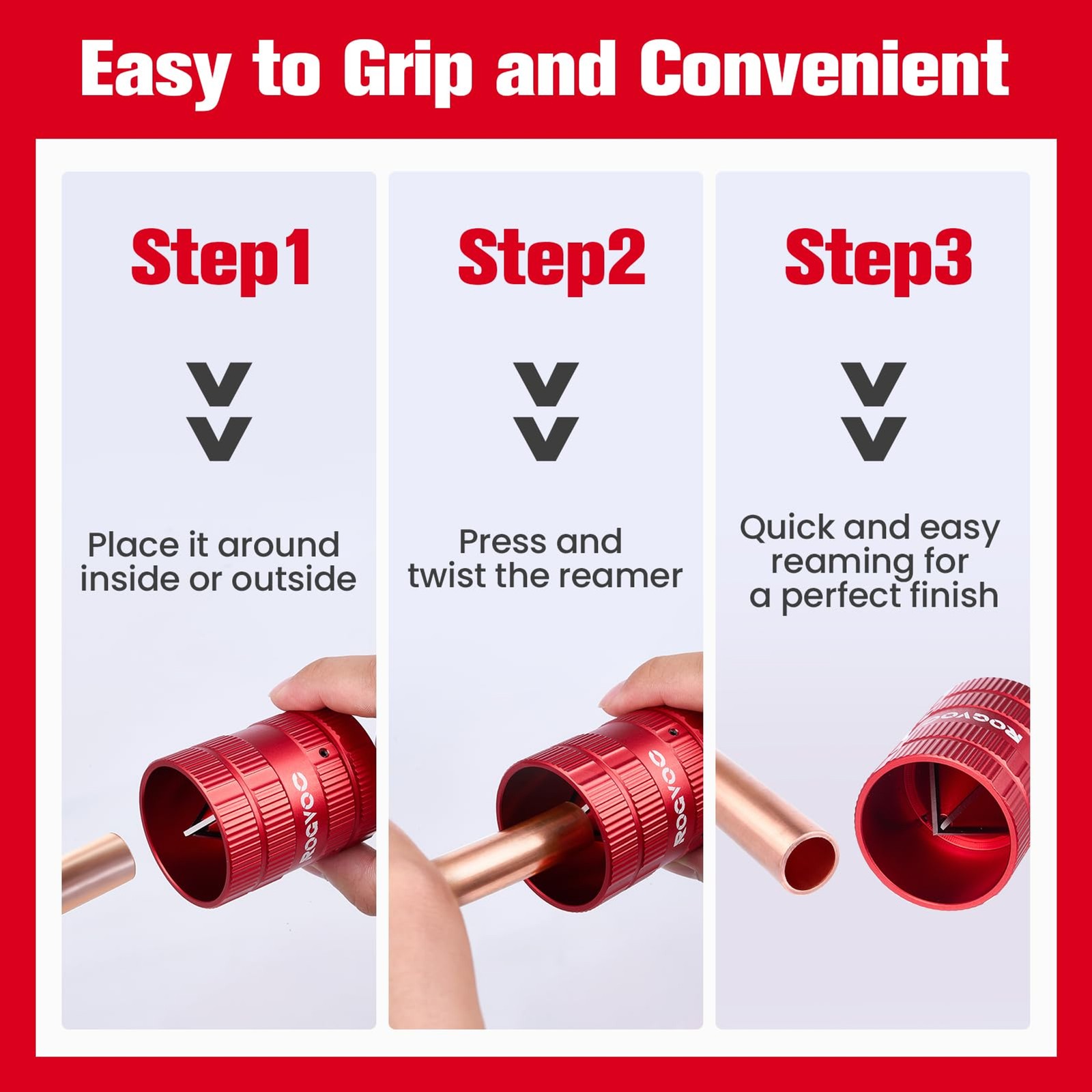 Deburring Tool, Plumbing Reamer Chamfering Tool for 1/4 Inch to 1-5/8 Inches, In