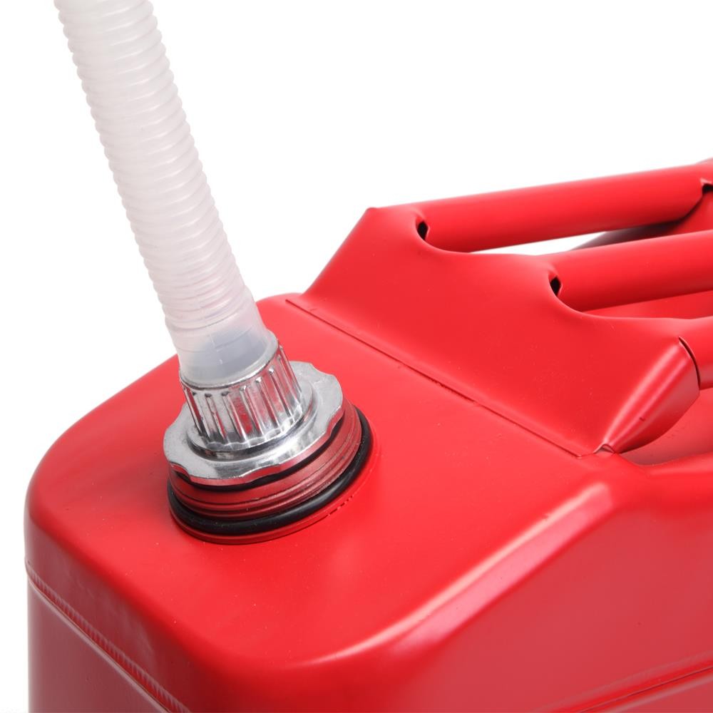 New Red 20L 5 Gal Gas Fuel Can Fuel Gasoline Steel Tank + Spout Leak-Proof
