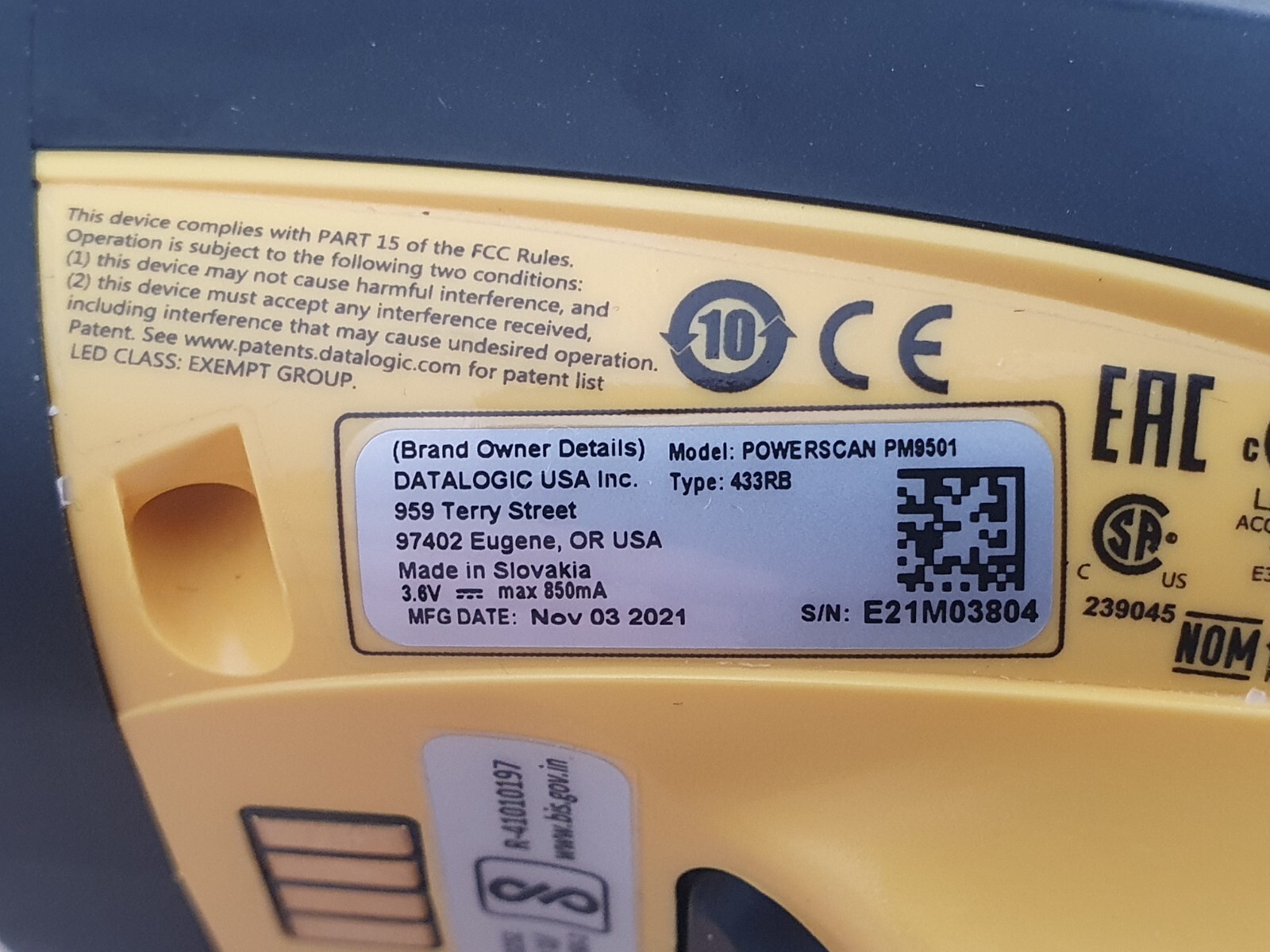 DATALOGIC POWER SCAN PM9501 433RB NEU