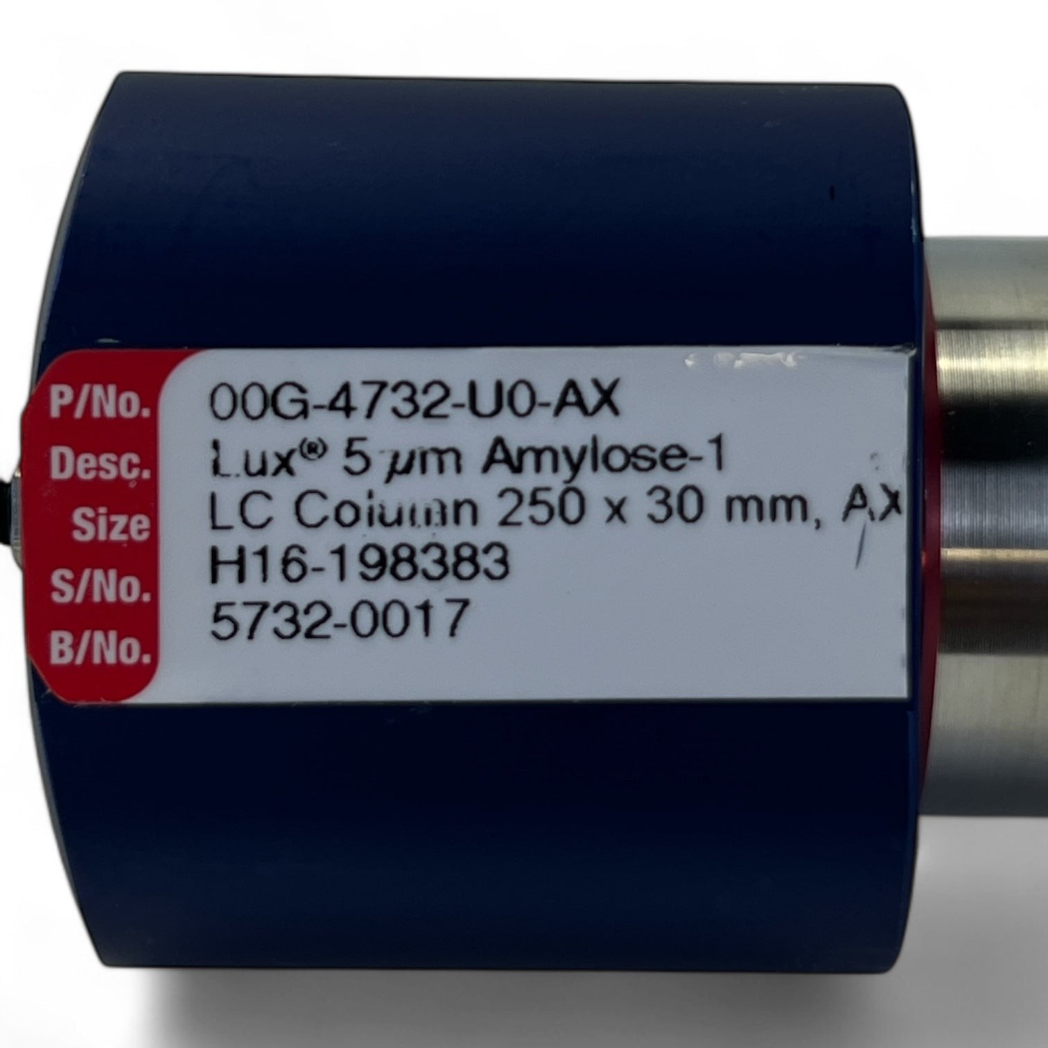 Phenomenex Lux Amylose-1 LC Column 5µm 250 x 30mm AX 00G-4732-U0-AX – Used