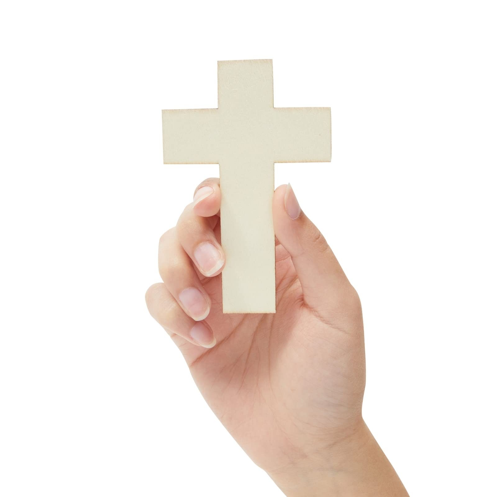 Juvale Unfinished Wooden Crosses – DIY 100 Pack, 4.1 x 2.6 inches, Brown