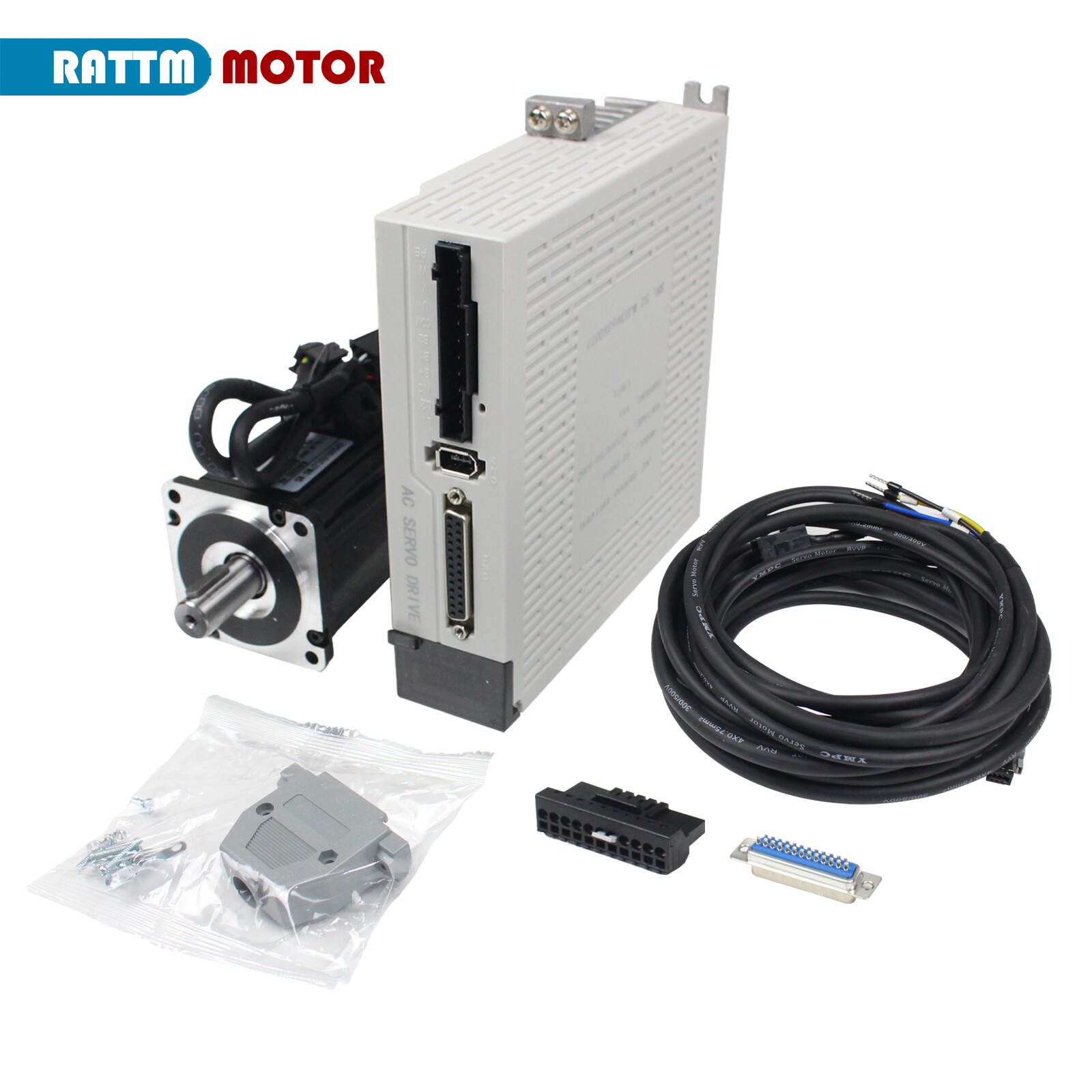 Full Version 400W 600W 750W 1000W AC Servo Motor Kit 110V/220V 3000rpm/6000rpm
