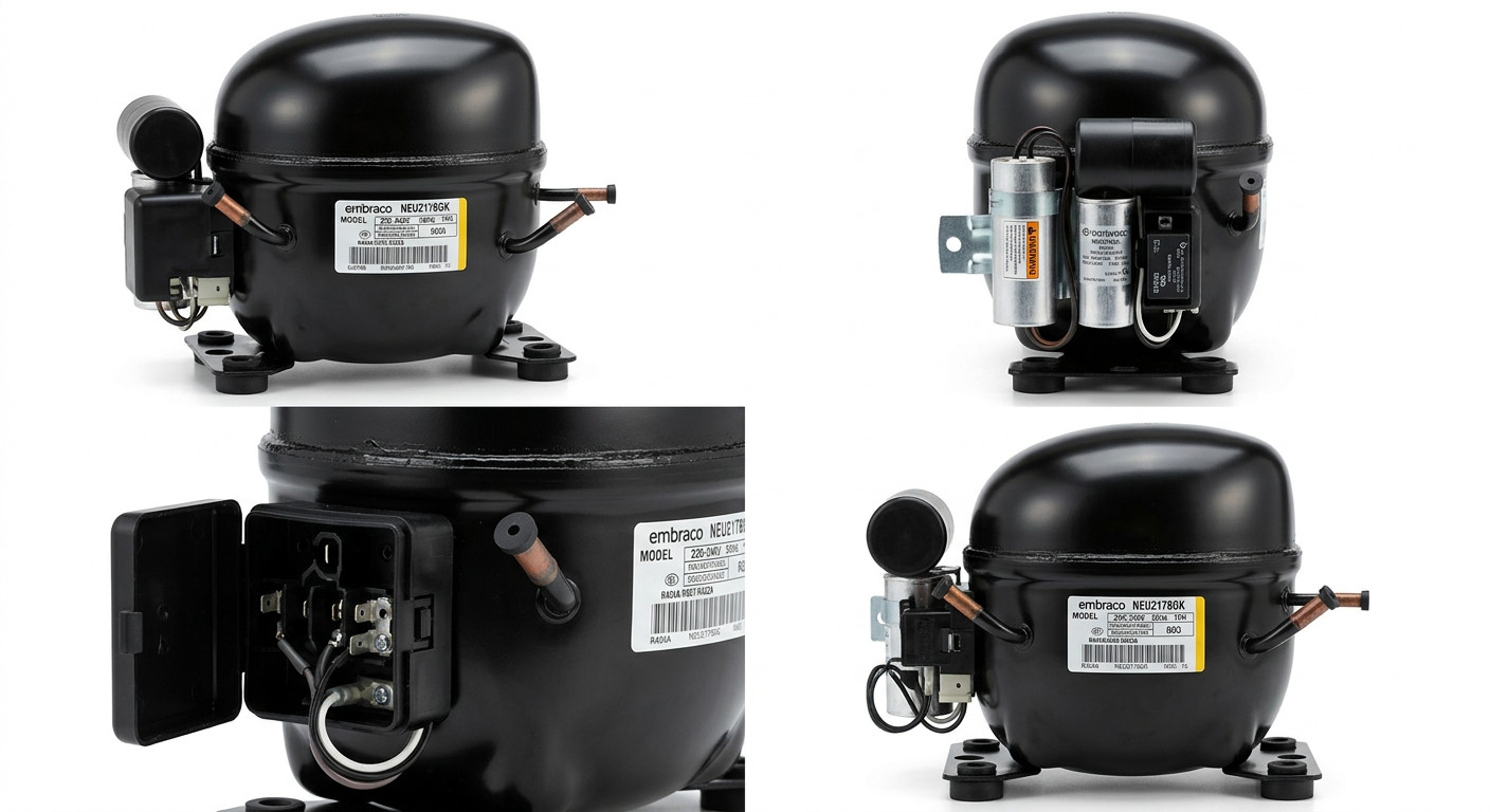 EMBRACO NEU 2178GK Hermetic Compressor – 1 HP – 208-230V 60HZ – R-404A