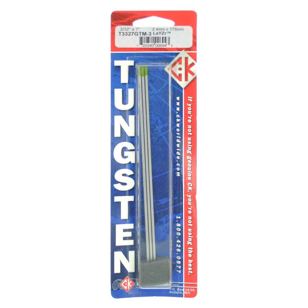 CK T3327GTM-3 LaYZr Tungsten Electrode 3/32″ x 7″ 3 pack