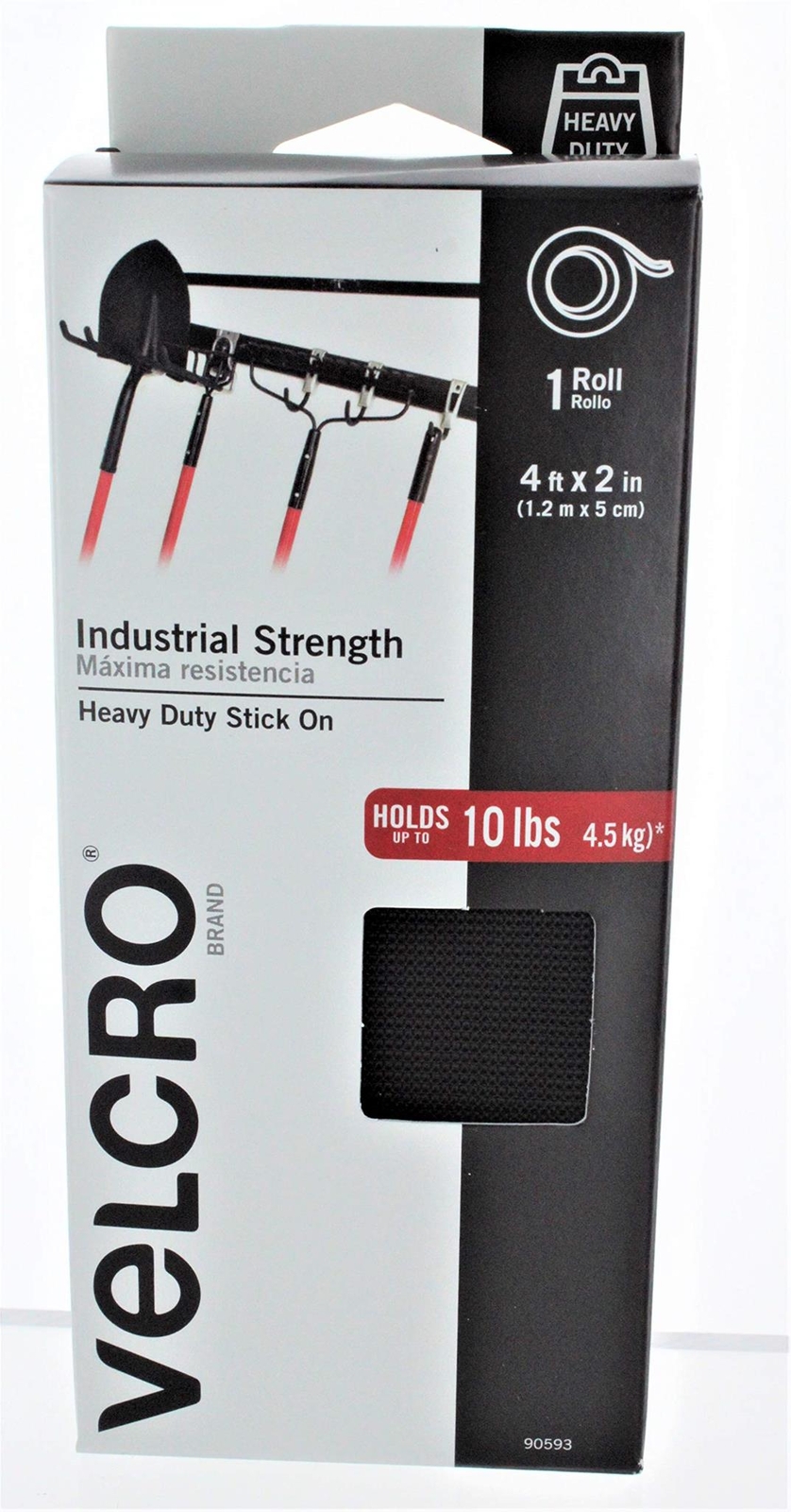 Velcro Brand Hook&Loop Fastener 48″ Industrial Strength Adhesive Back Black90593
