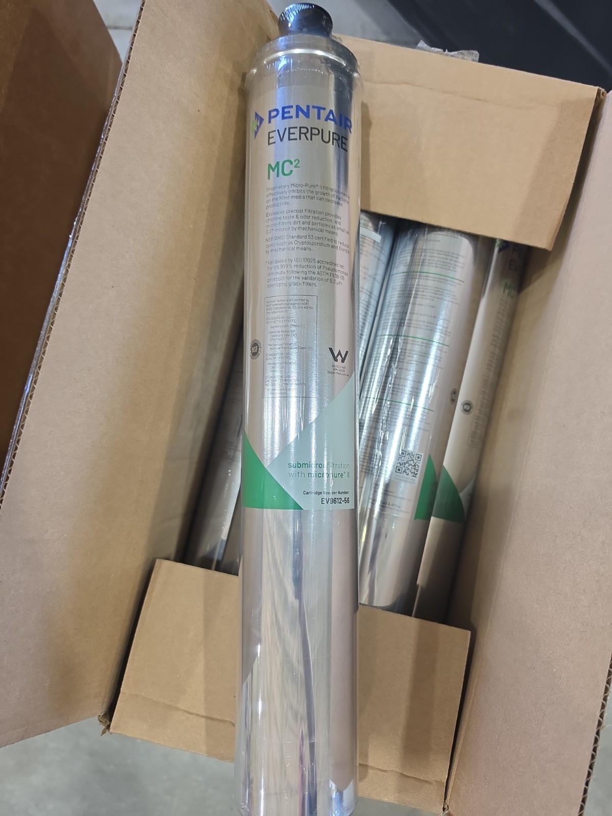 Genuine Pentair Everpure MC-2 Water Filter Cartridge, EV9612-56 NEW