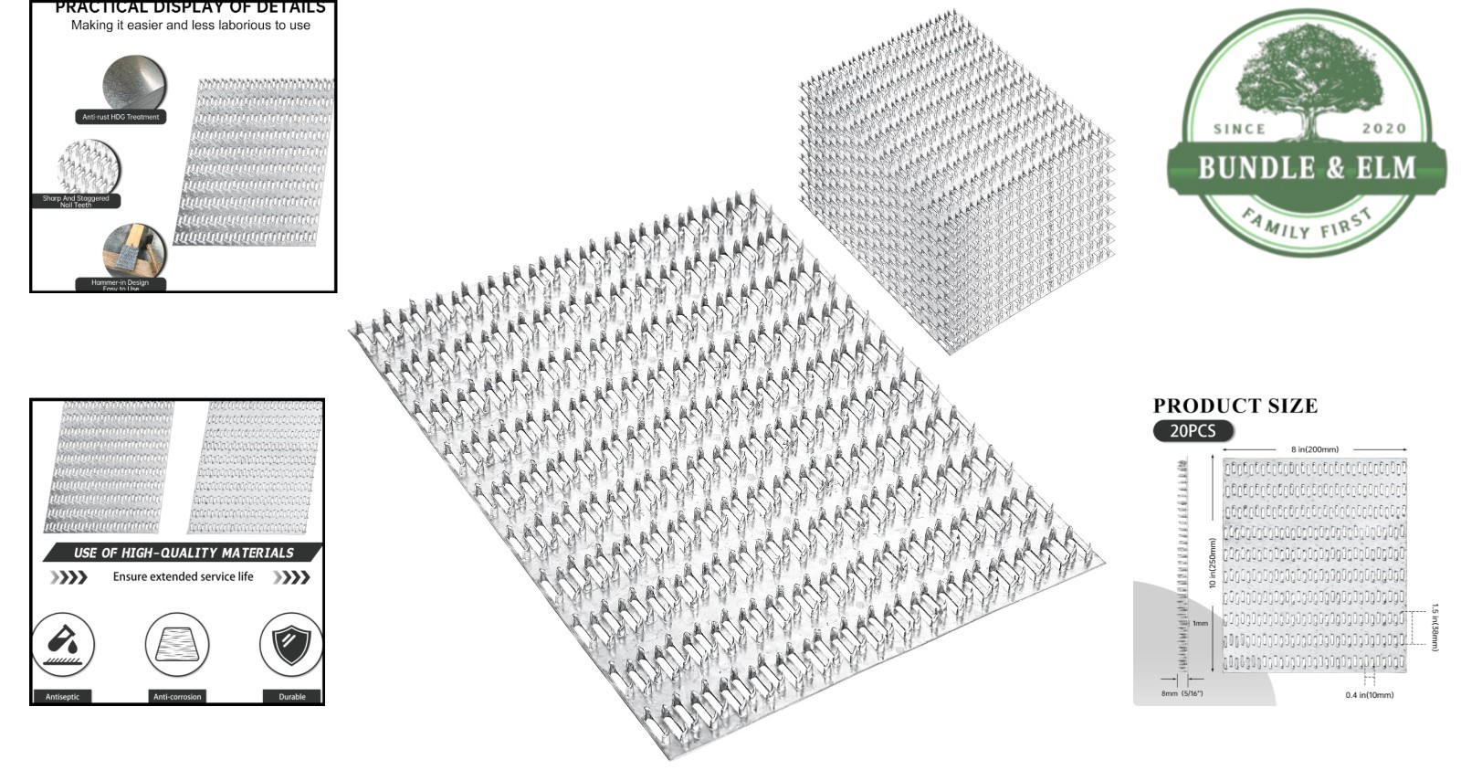 Alloy Steel Truss Brackets 8×10 – 10 Durable Plates for Wood Structure Stability