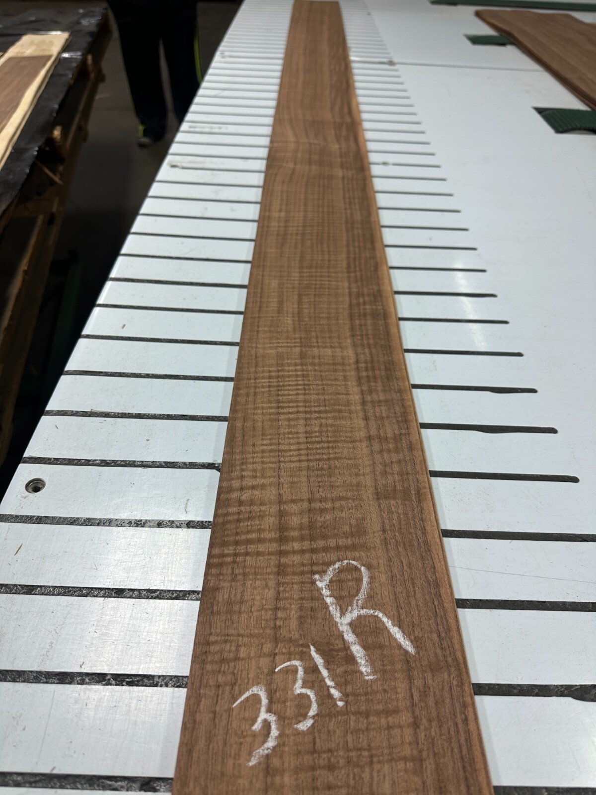 FIGURED Walnut Raw Wood Veneer 2 sheets 95» x 5» 331R