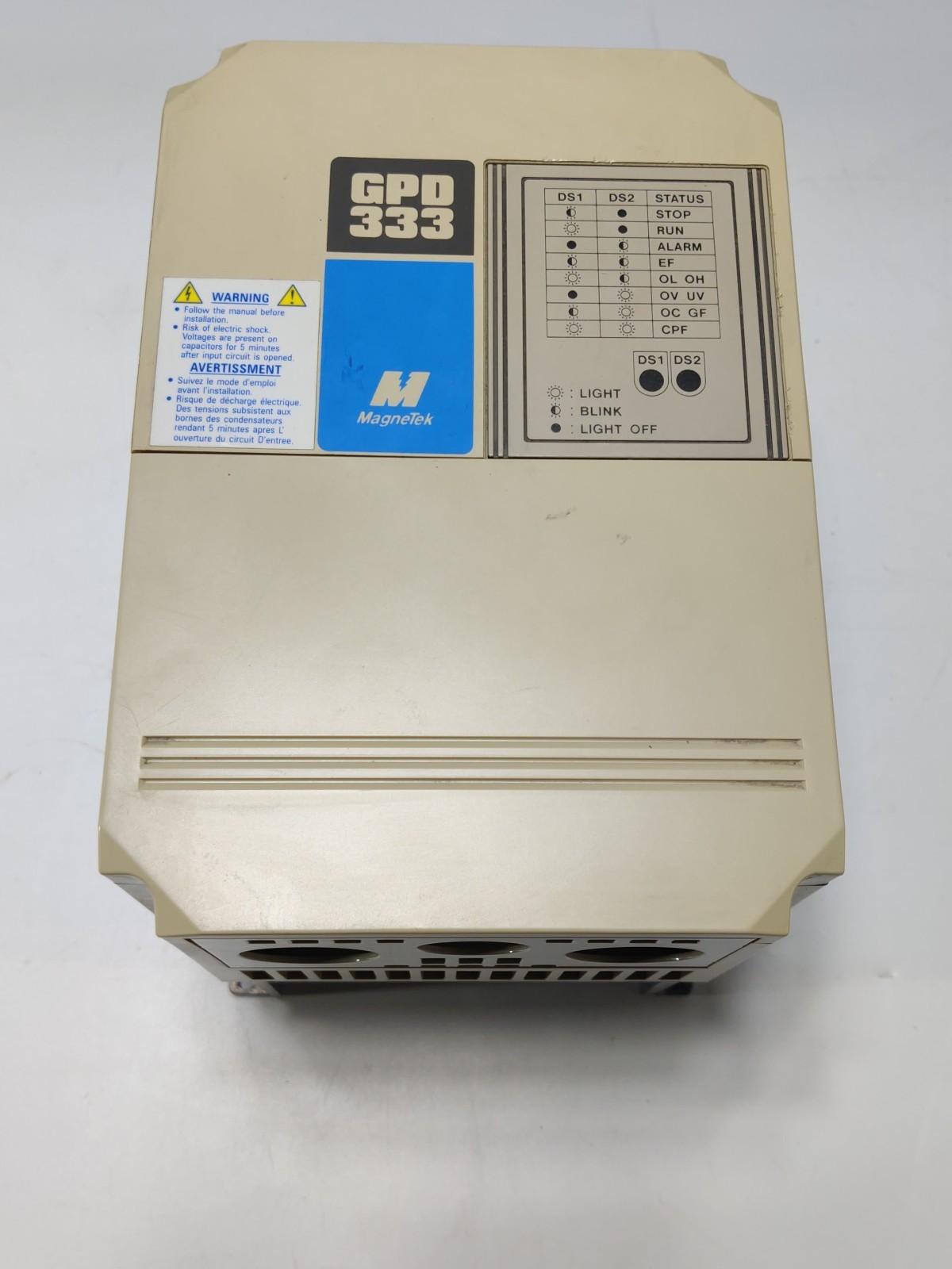 Magnetek DS043 Gpd 333 Vfd Drive 2.0hp 200-230v-ac 0-400hz 0-230v-ac USED