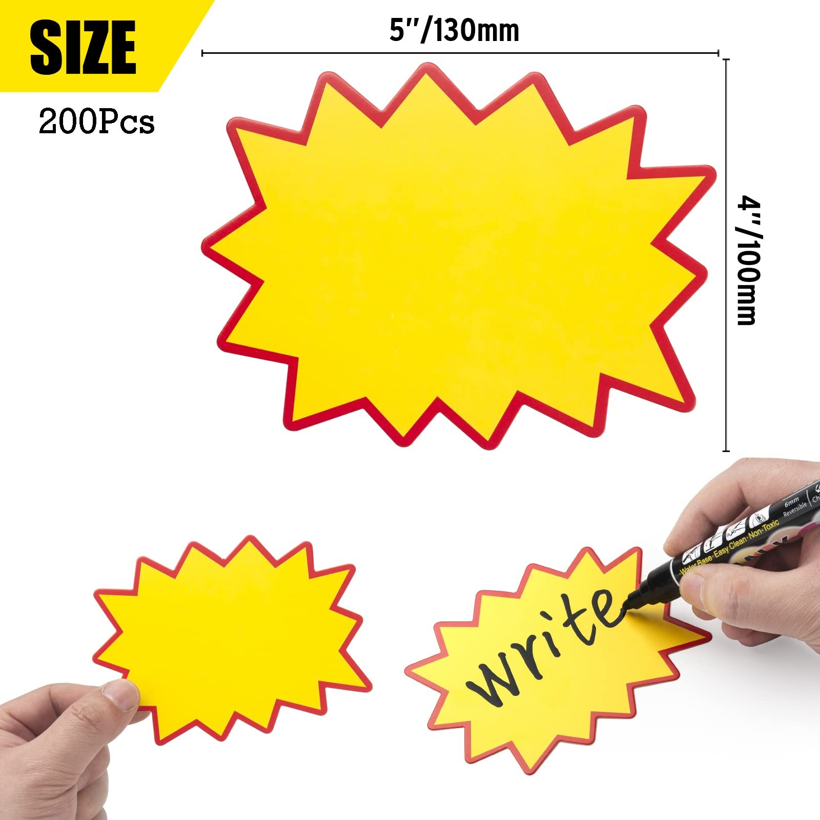 200 Pcs Starburst Signs Sale Price Tags Blank Star Retail Sale Signs Burst