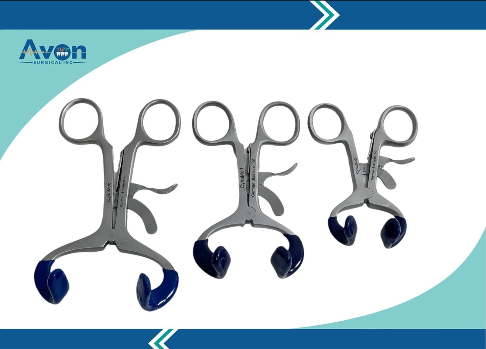 3PK – Molt Mouth Gag Retractor w/ Silicone Tips 3.5″ 4.5″ 5.5″ German Stainless