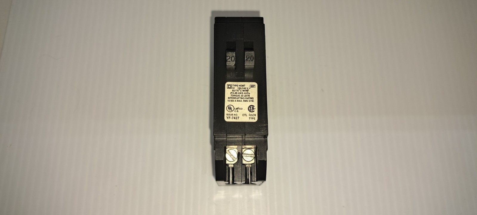 Square D Homeline HOMT2020 20 Amp Two 1 Pole 120/240V Tandem Circuit Breaker