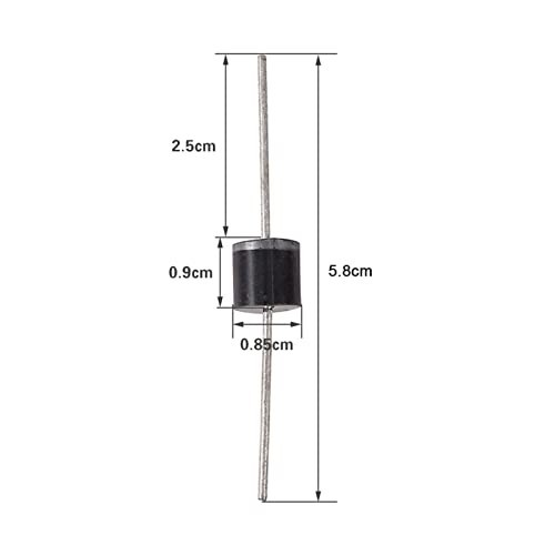 50pcs 10A10 1000V High Voltage Rectifier Diodes – 12V One-Way Electrical Conduct
