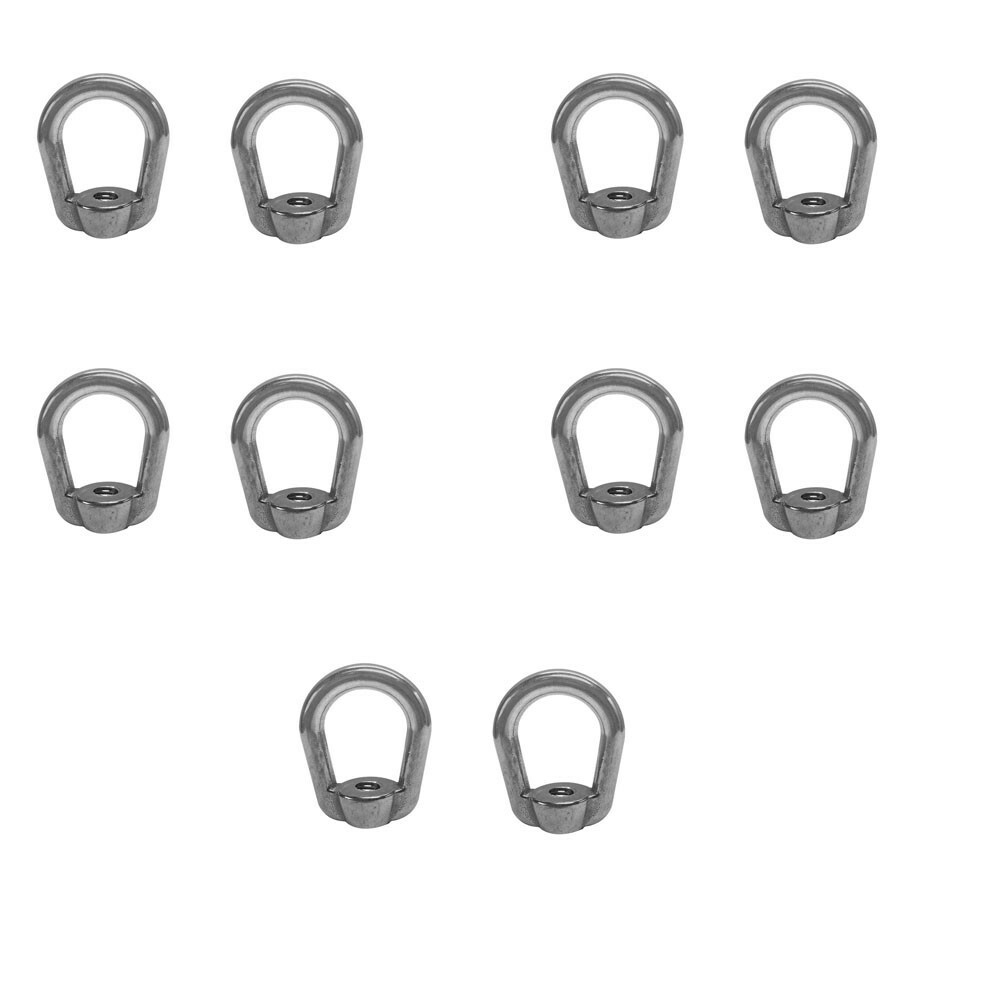 10Pc Stainless Steel Eye Nut 3/8″ UNC Tap SS T304 Thread Boat Marine 1100 Lb Cap