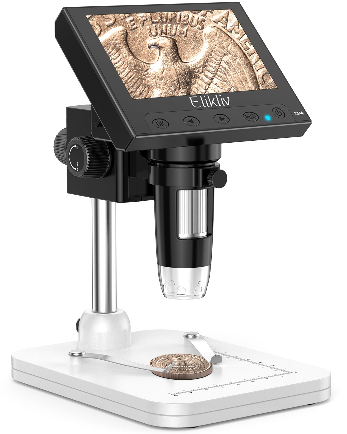 Elikliv 4.3″ Digital Coin Microscope LCD 1000x Magnifier with LED Lights Used
