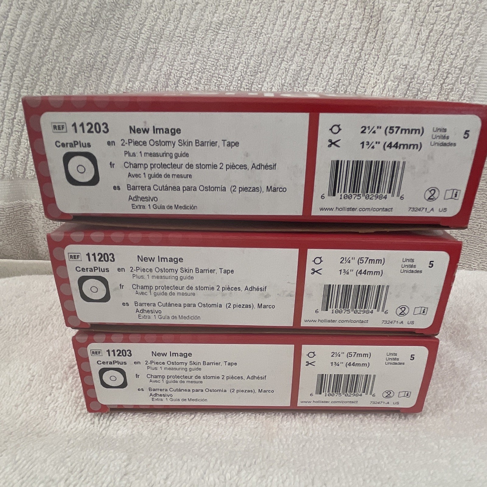 3 Box Bundle Hollister CeraPlus New Image 11203 2-Piece Ostomy Barrier