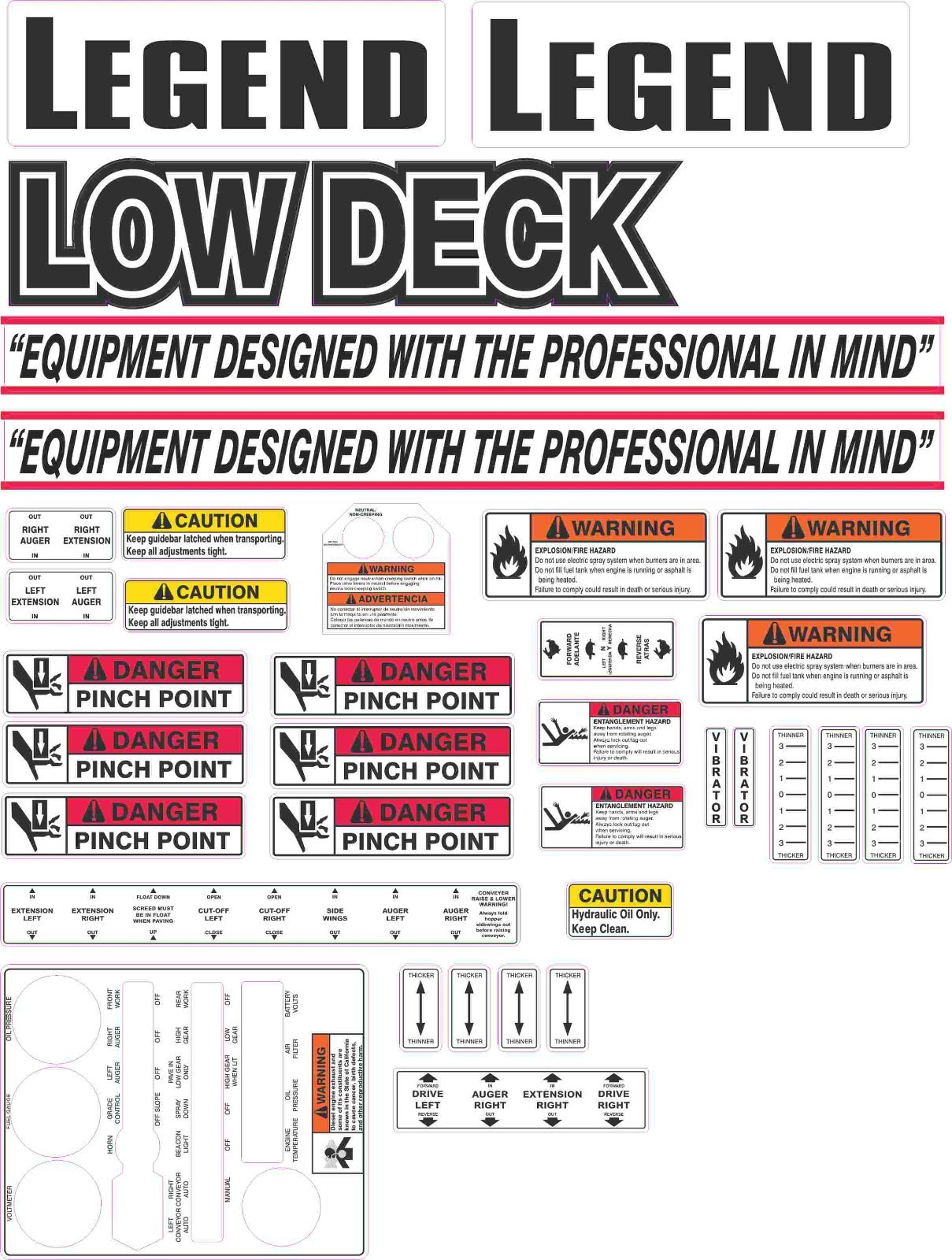 Leeboy 7000 Decal Kit- Very high quality aftermarket decals