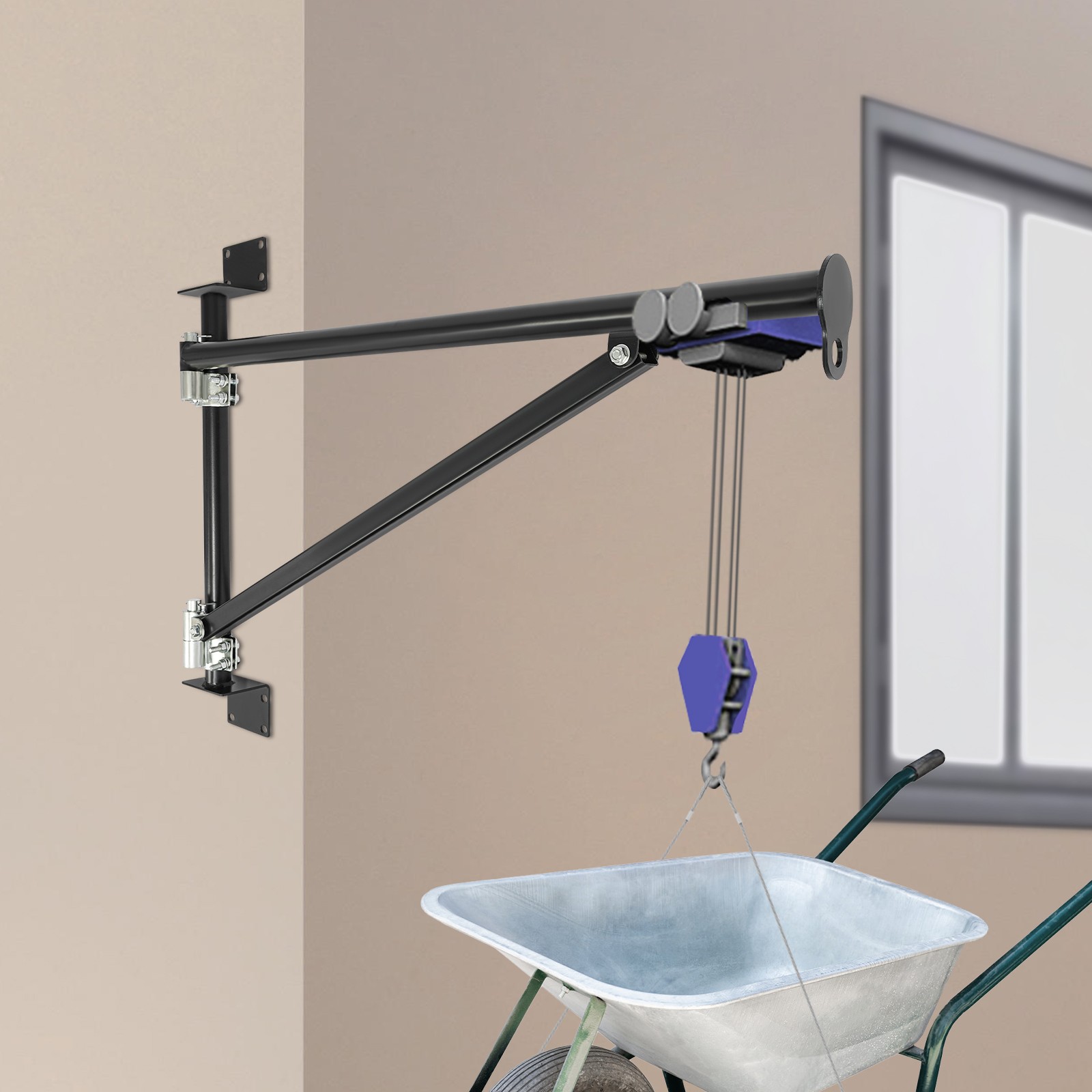 Wall Mount Crane Bracket, Alloy Steel Hoist Bracket, Crane Swing Arm with Pole