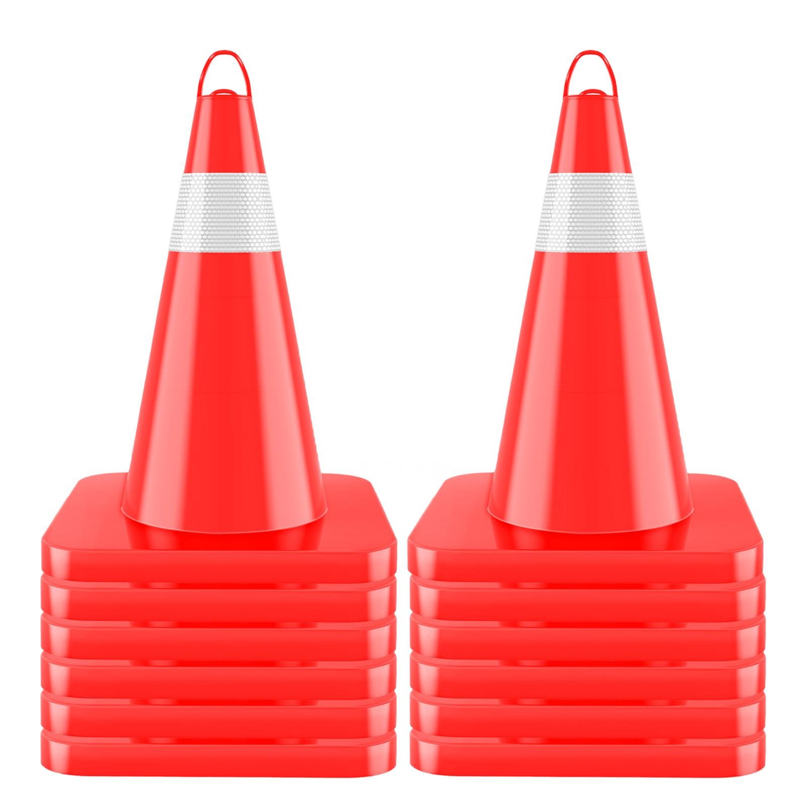 12 PC 18/34 in Traffic Safety Cones w/Reflective Strip Warning Cone for Traffic