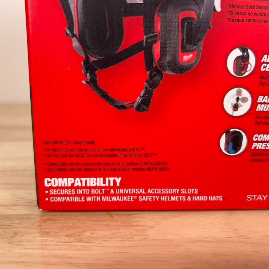NEW Milwaukee 48-73-3250 BOLT Earmuffs 24dB Helmet Hard Hat Hearing Protection
