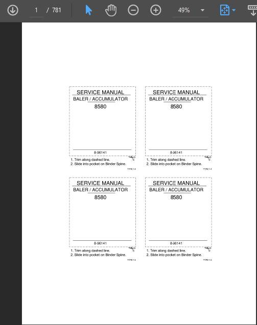 CASE IH 8580 SQUARE BALER MANUAL OWNER OPERATOR SHOP SERVICE REPAIR SHOP PDF USB