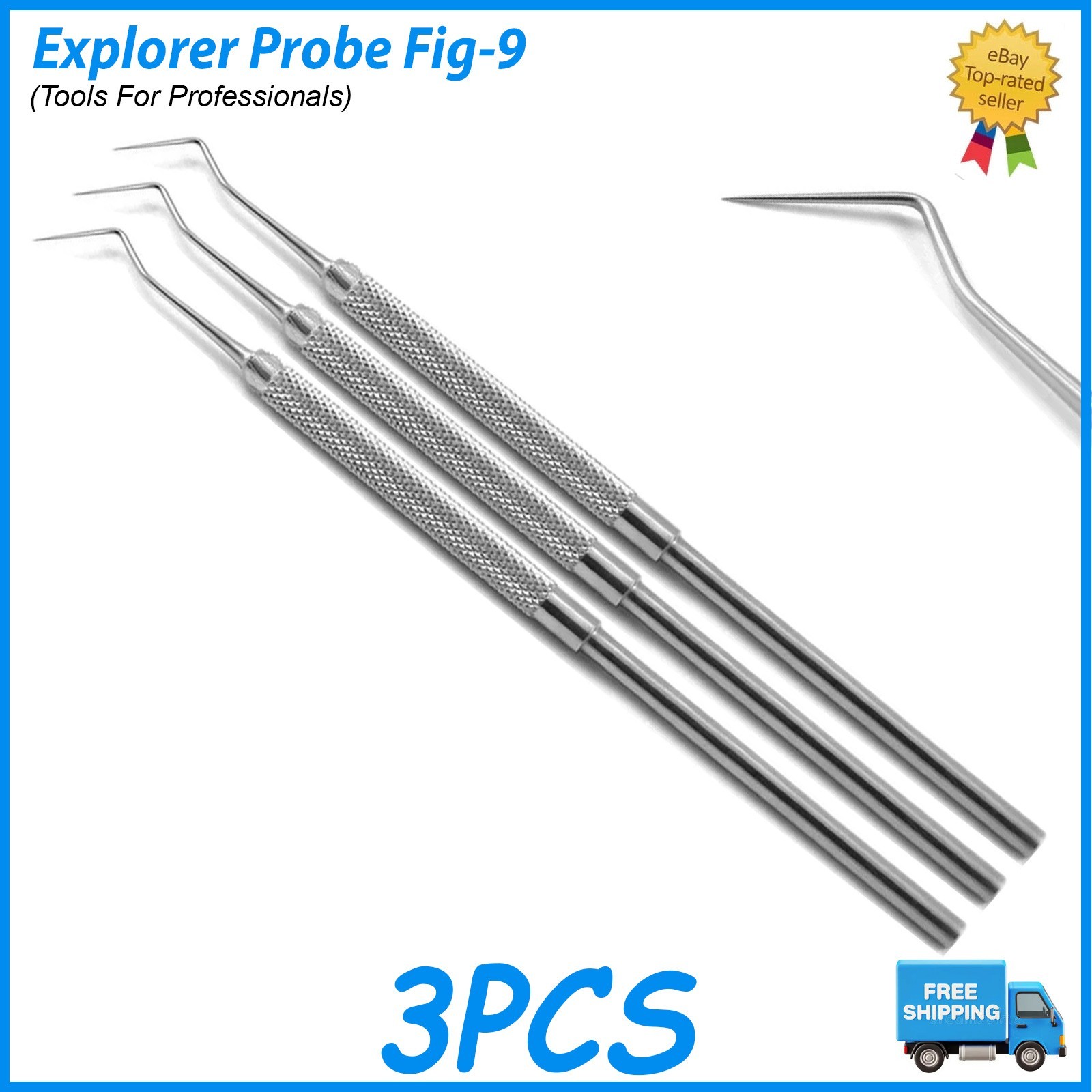 Professional Dental Diagnostic Probe Explorer 9 Double Ended Instrument