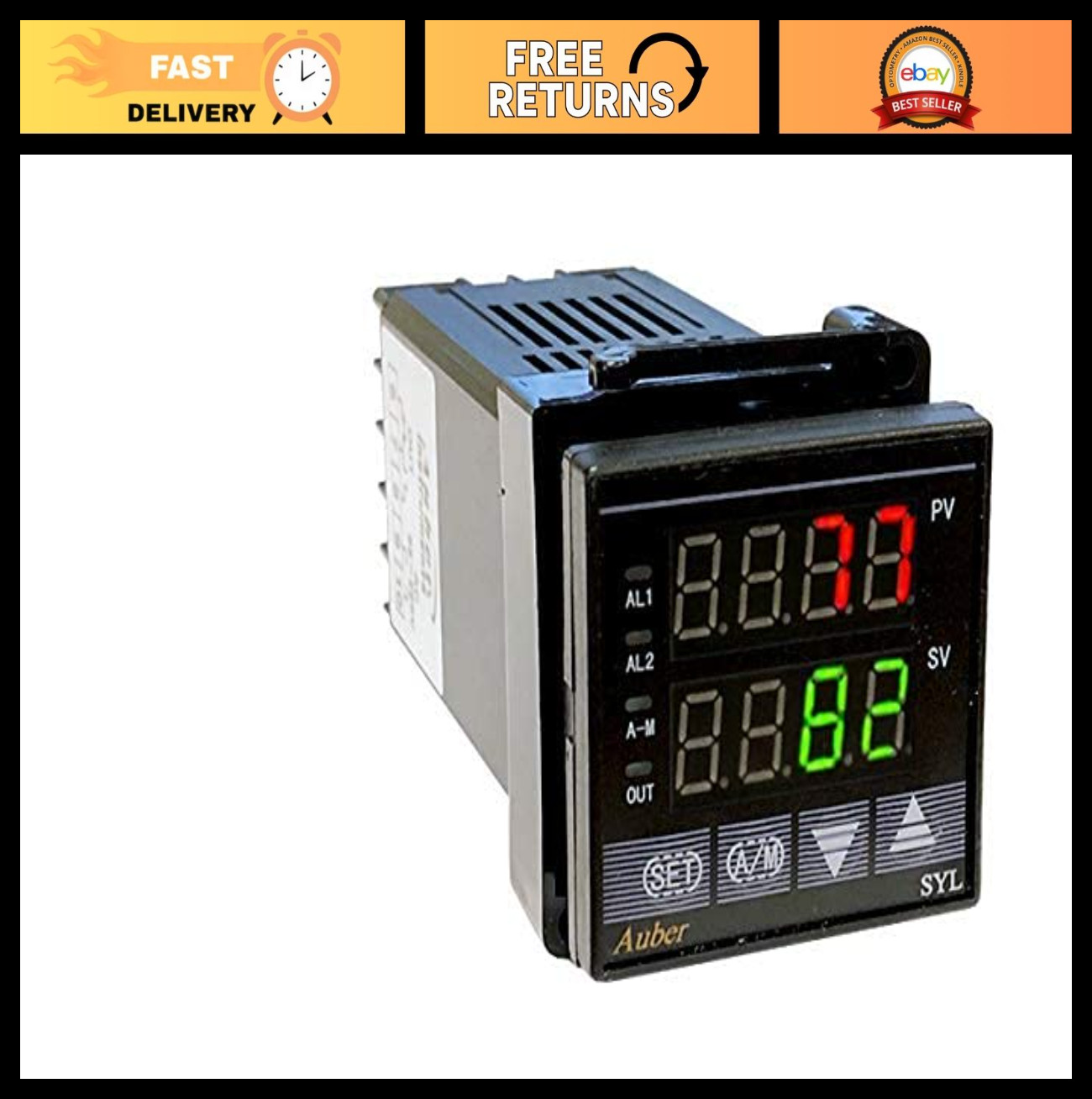PID Temperature Controller with 30 Ramp/Soak, SSR Output, Digital Thermostat