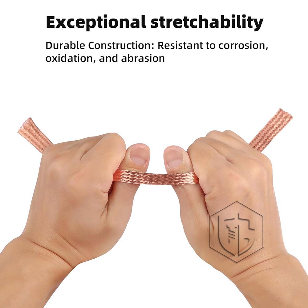 Pure Copper Braid Cable Flat Width 2mm-28mm Bare Copper Braid Wire Ground Lead