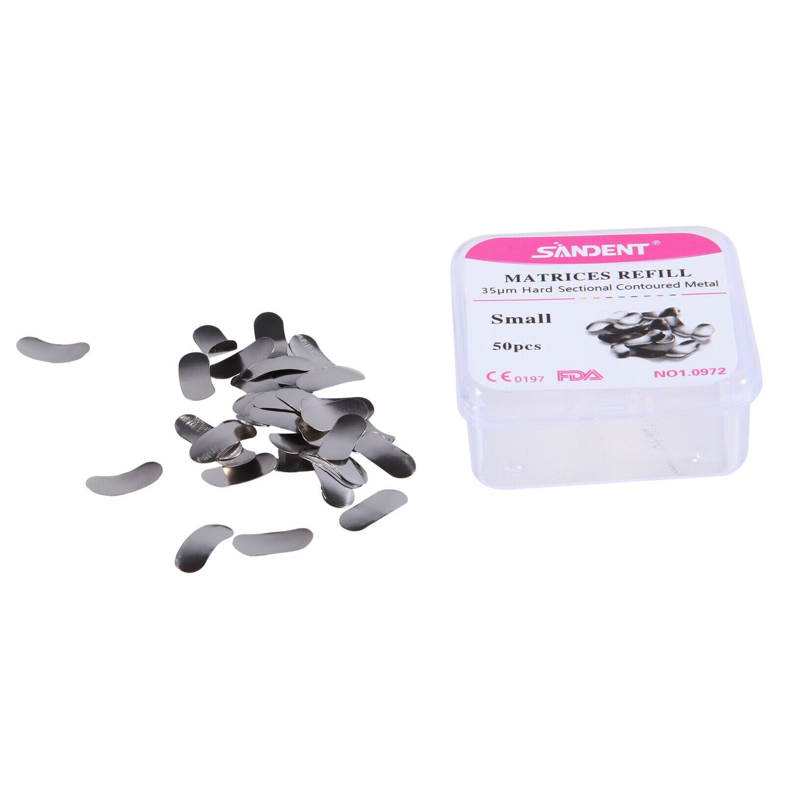 50Pcs Dental Sectional Matrix System Contoured Metal Matrices Refill Bands USA