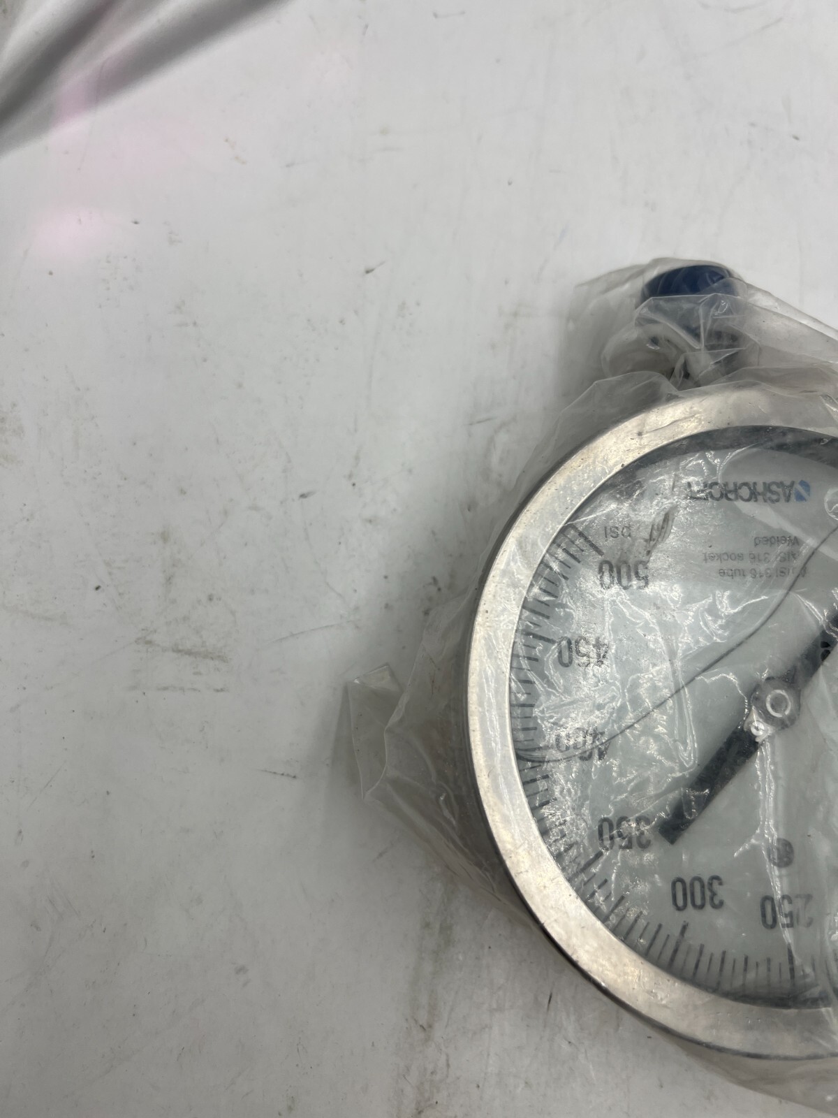 Ashcroft Pressure Gauge 0-500 PSI Aisi 316 Tube Socket Welded Heavy Duty Silver