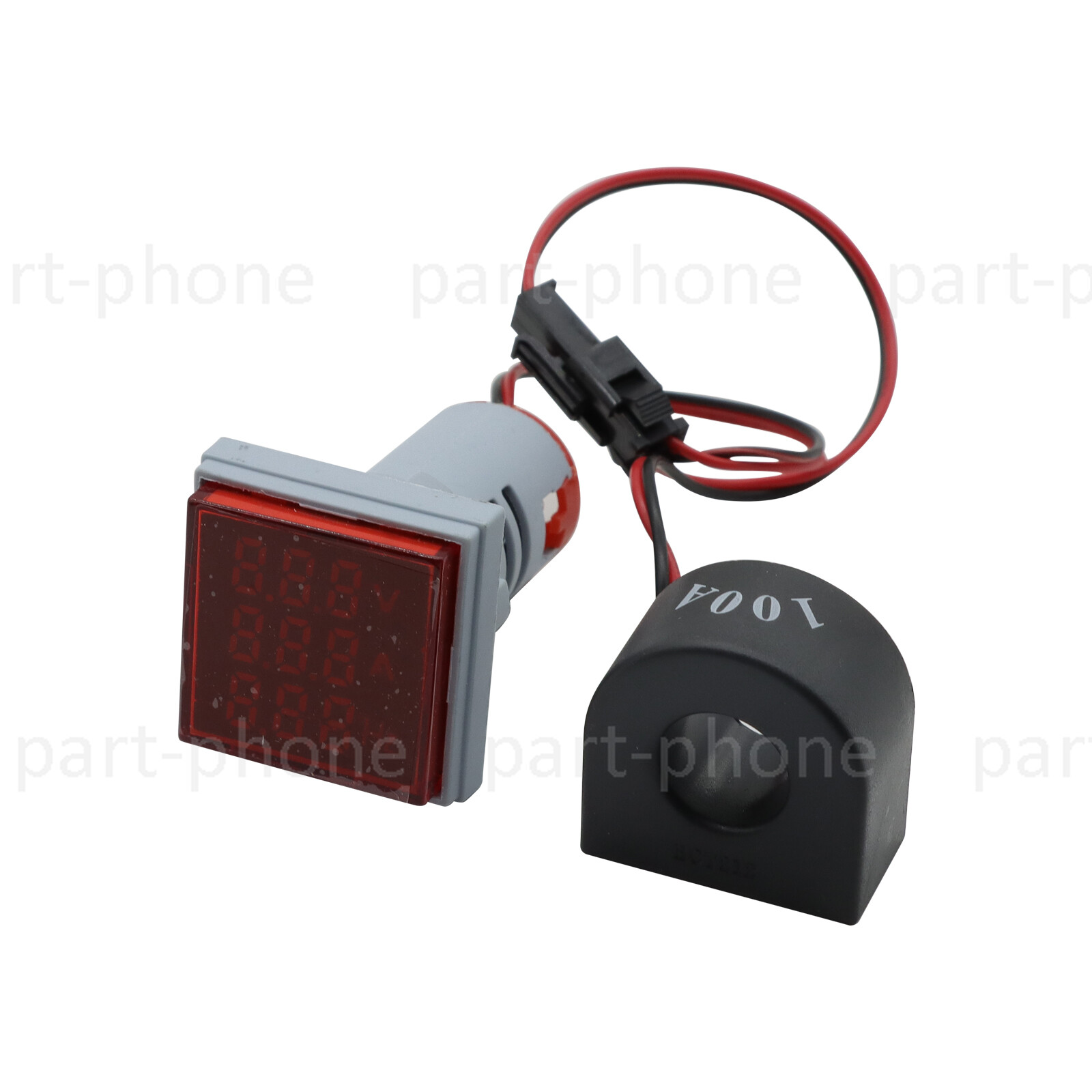 AC 60-500V 0-100A 22mm 3-in-1 Voltmeter Ammeter Digital Volt AMP Frequency Meter