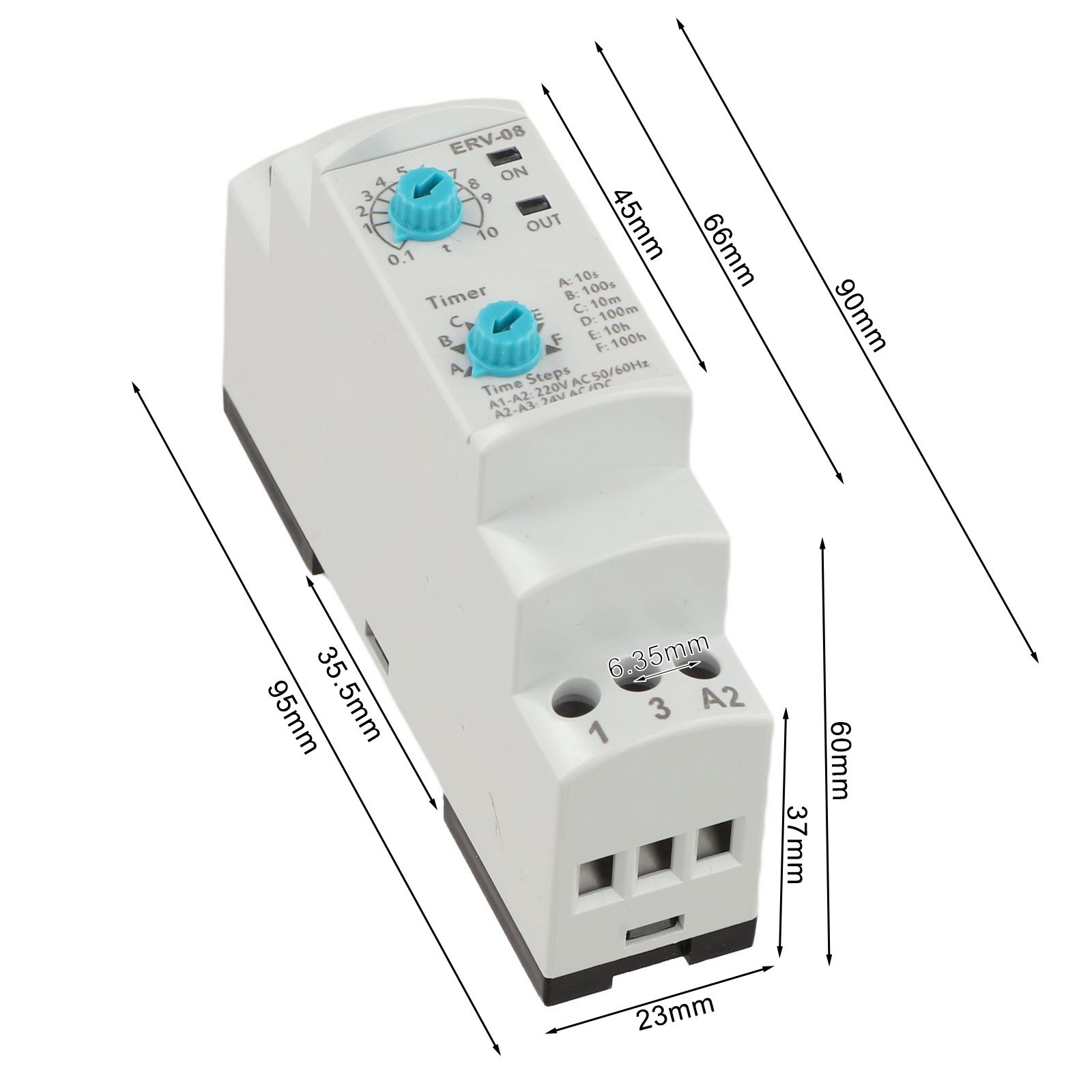 Electronic Adjustable Time Delay for relay ERV08 for Dsp with Long Timing Range