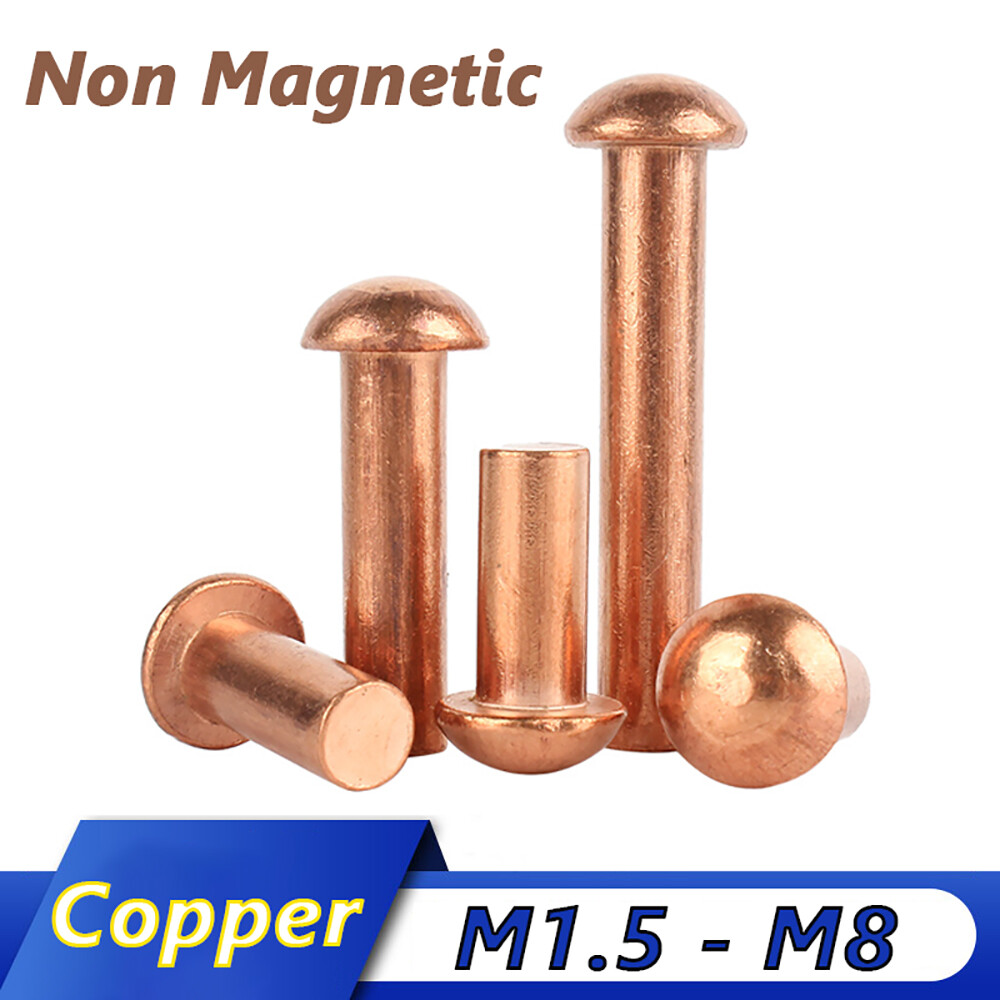 M1.5 M2 M2.5 M3 M4-M8 Solid Copper Round Pan Head Rivets Nut Hammer Rivet DIN660