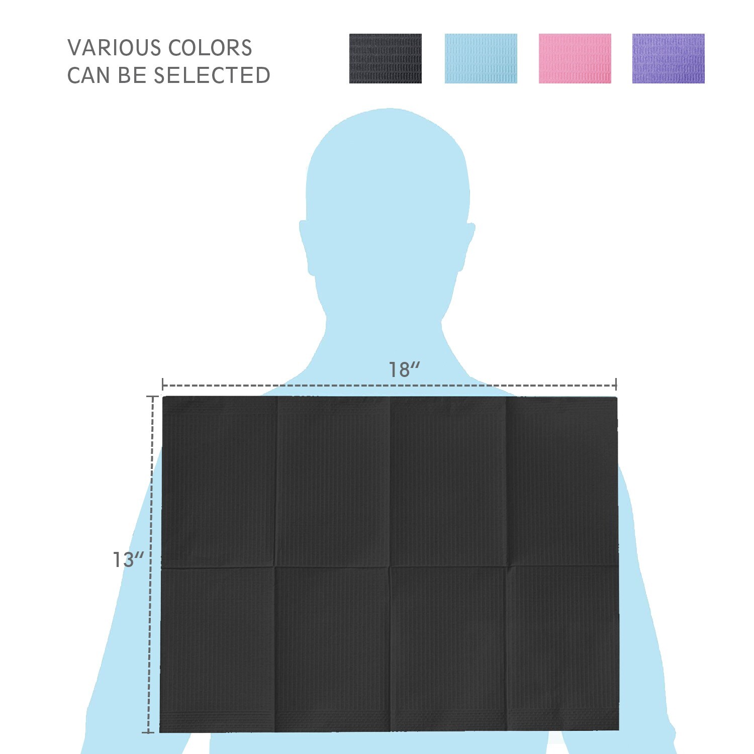 Black Disposable Dental Bibs Medical Tattoo Towels Waterproof 13″x18″ 125Pcs/Bag