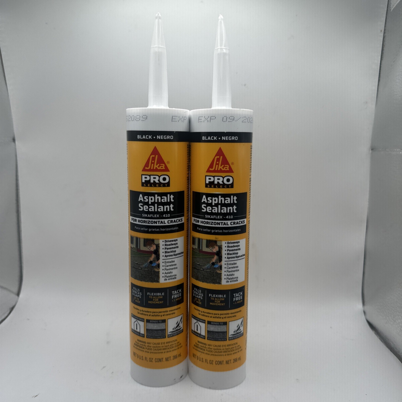 2 Tubes Of Sikaflex-410 Asphalt Sealant Black Exp. 9/2026 NEW