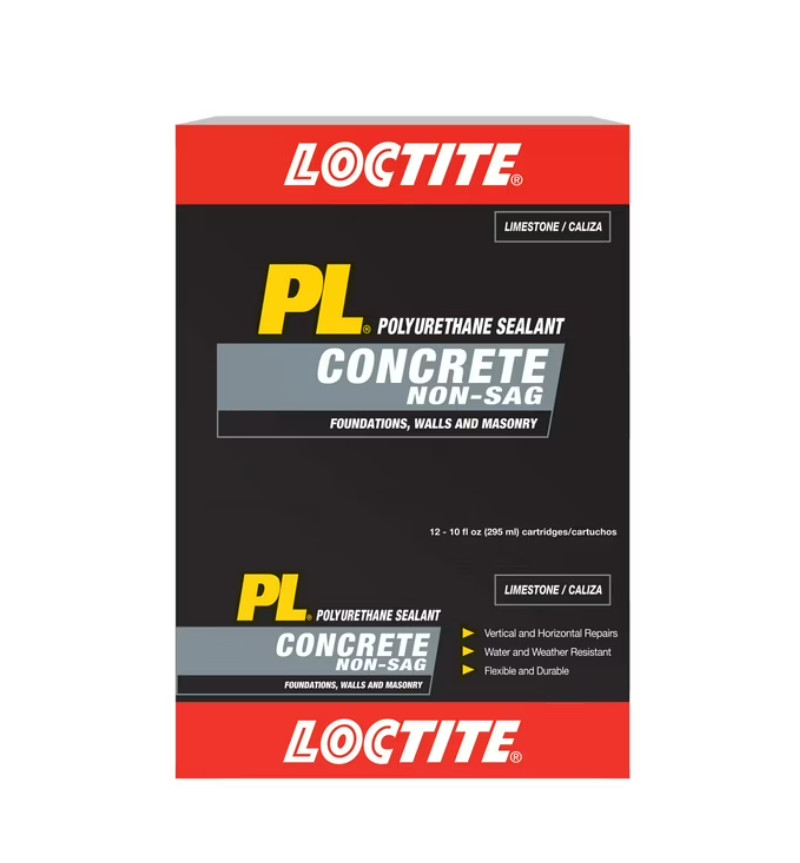 Loctite Pl Polyurethane Sealant Concrete Non-Sag, Pack of 1, Gray 10 fl oz Cartr