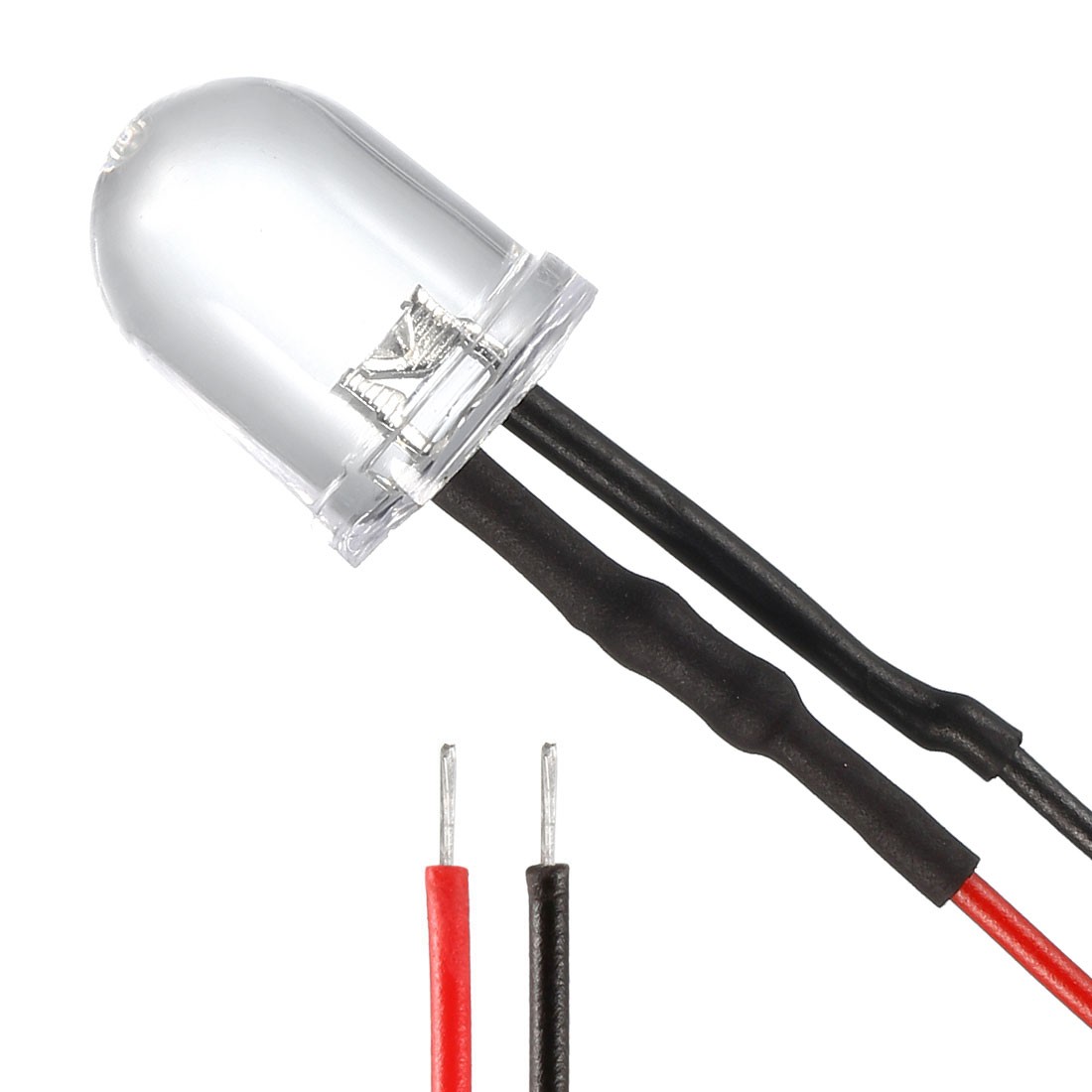 Prewired LED Light , DC 3-6V 20mA – 10mm White Pre-Wired Diodes Lamp 5pcs
