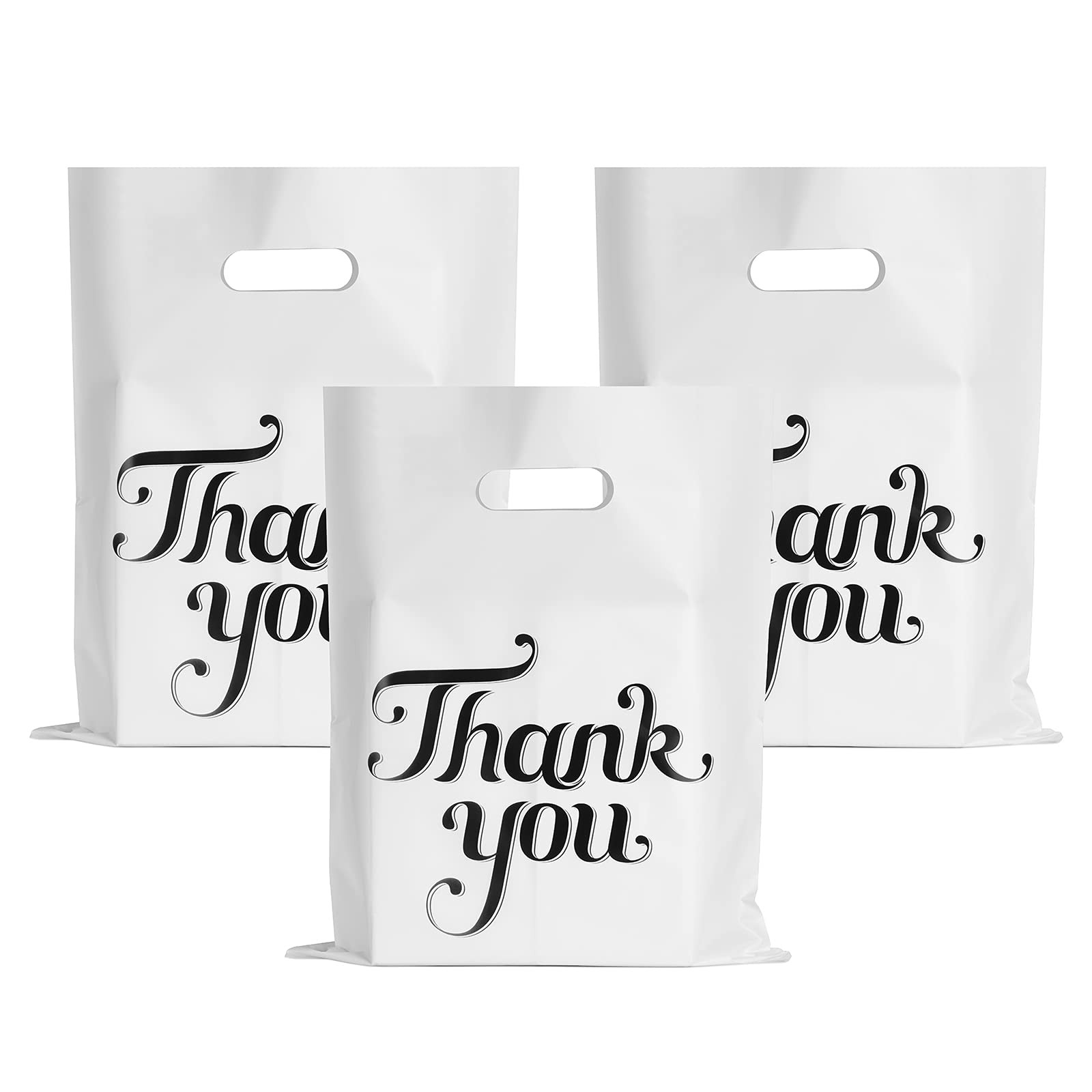 100 Pcs White 12×15″ Thank You Bags, Shopping 1 Count (Pack of 100),