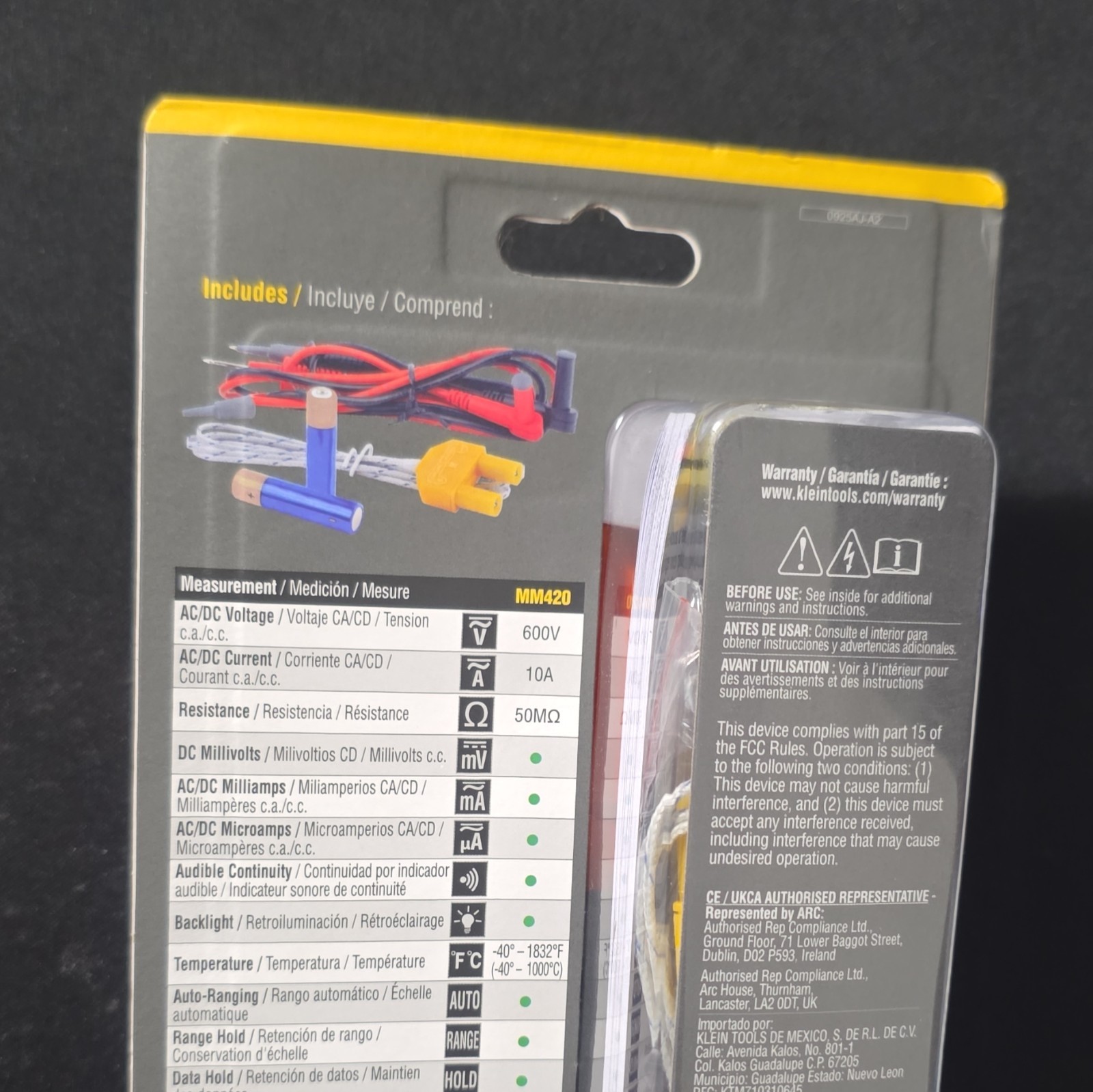 Klein Tools MM420 True RMS Auto-Ranging Digital Multimeter CAT III 600V
