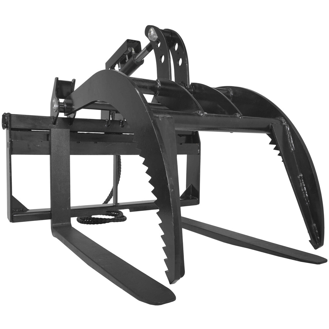 Titan Hydraulic Skid Steer Pallet Fork Grapple Attachment V2, 42in Blades