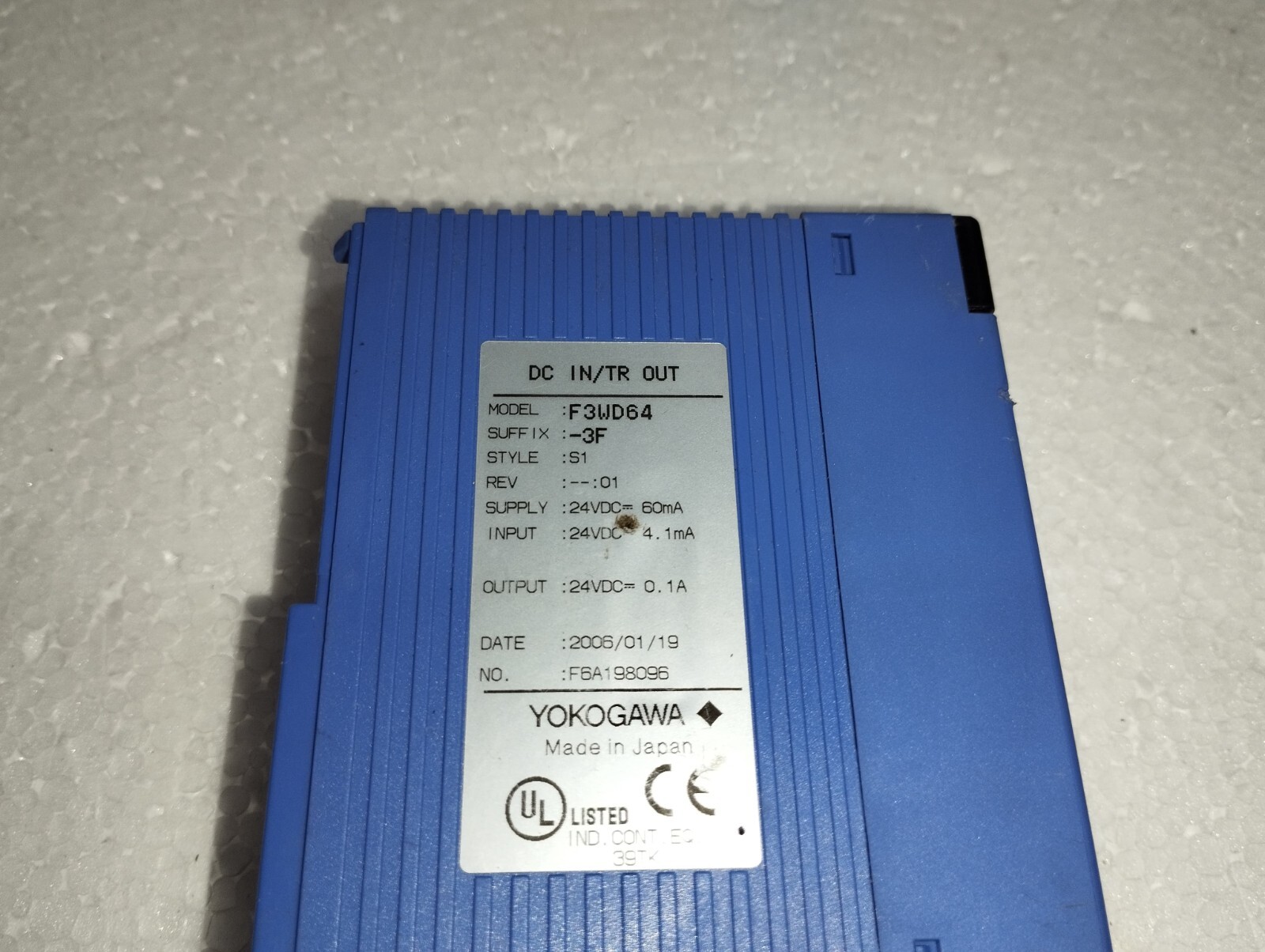 F3WD64-3F Module PLC Yokogawa 1PC I/O 1PCS Plc YOKOGAWA F3WD643F module