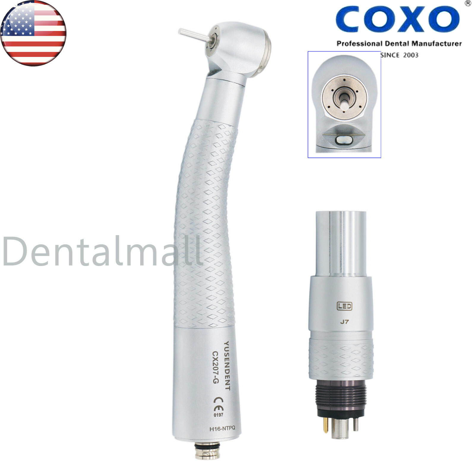 US COXO Dental LED Fiber Optic Handpiece fit Kavo Multiflex NSK Phatelus 6 Pin