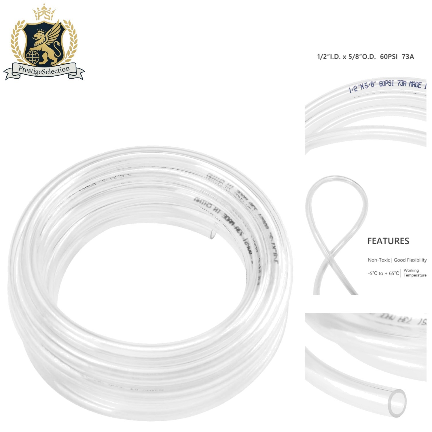 Durable 5ft PVC Tubing, Clear Vinyl Hose for Fish Tanks & Gardening Needs
