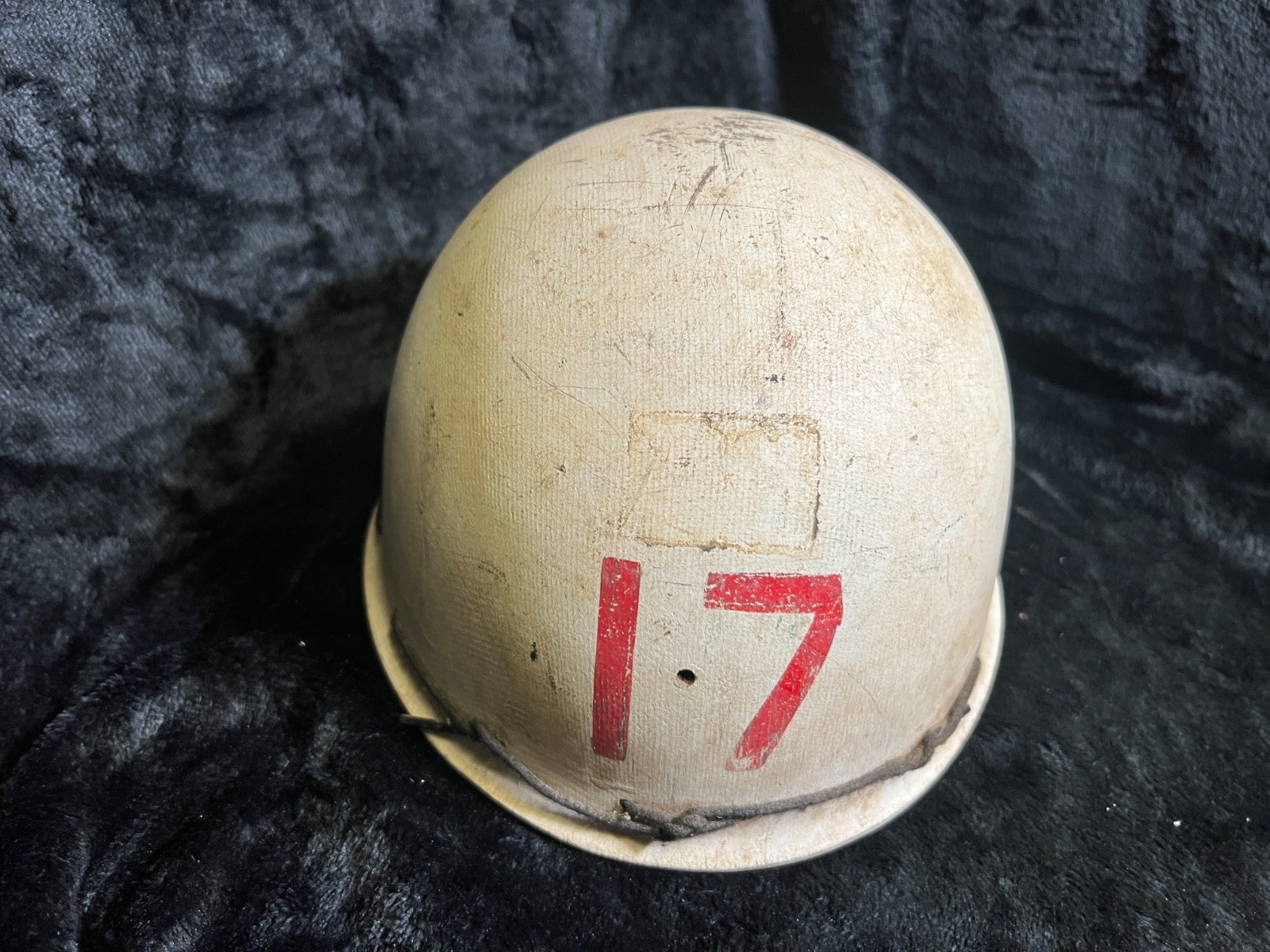 Vintage MSA Skullgard Fiberglass Hard Hat Stencil 17 Red White Miner Cap 1950s