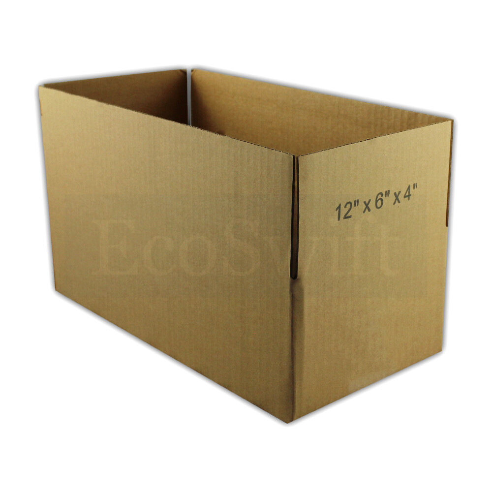 1-Box 12x6x4 EcoSwift Cardboard Packing Moving Shipping Box Corrugated Carton