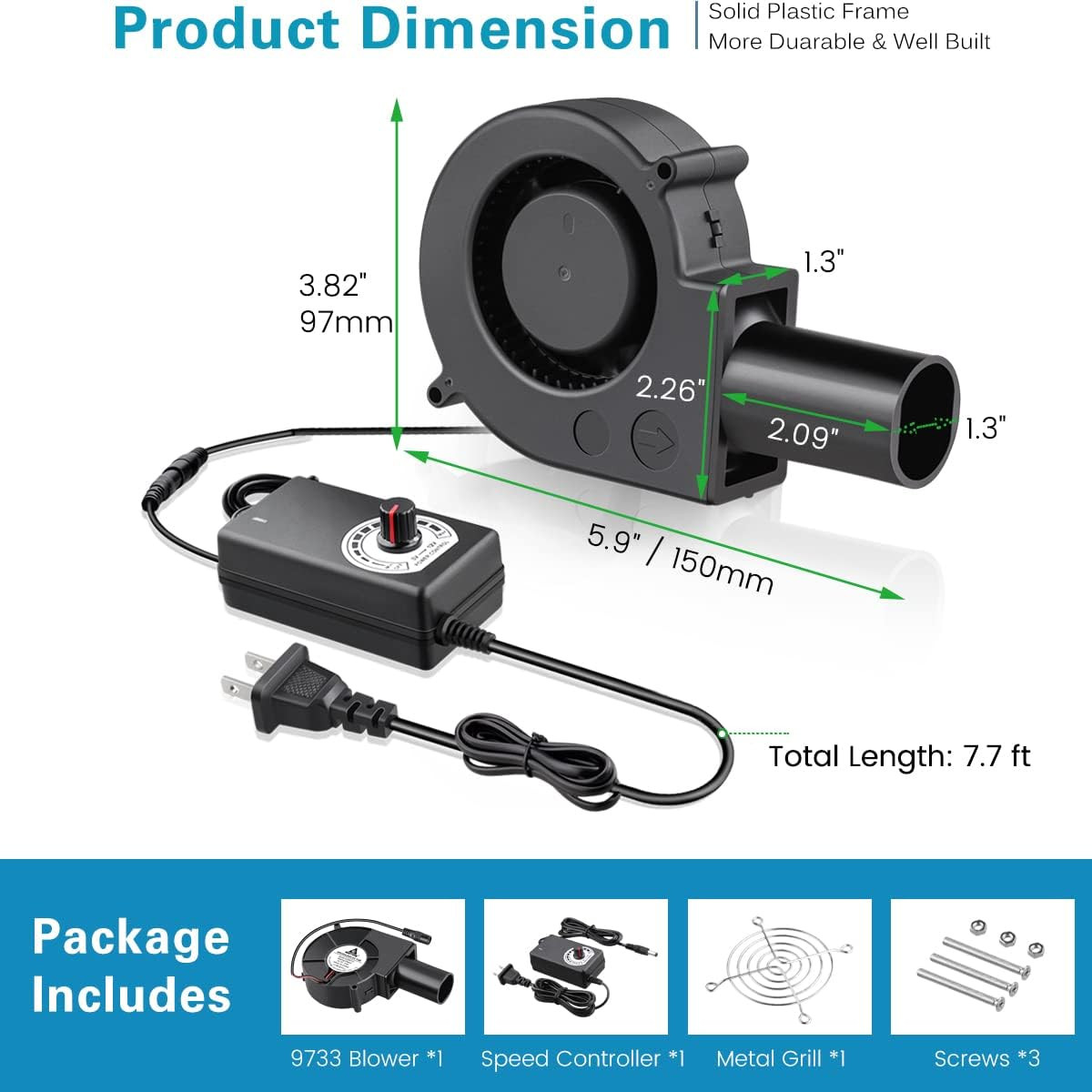 Adjustable Blower Fan For BBQ Heater Blower Air Blower Cooking Portable Machine