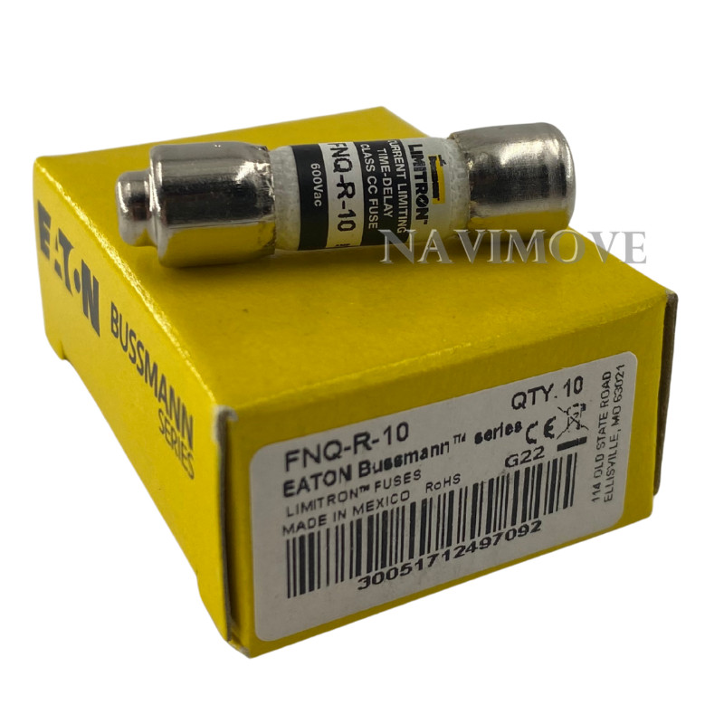 10PCS New Genuine BUSSMANN FNQ-R-10 10A 600V Time Delay Fuse Shipped From US