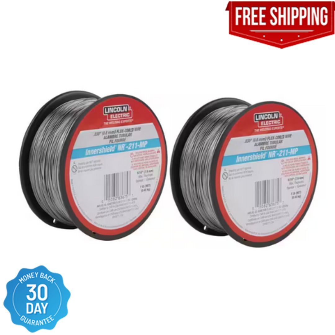 NEW Durable 0.030 in. Flux Core Welding Wire for Mild Steel – Two 1 lb. Spools